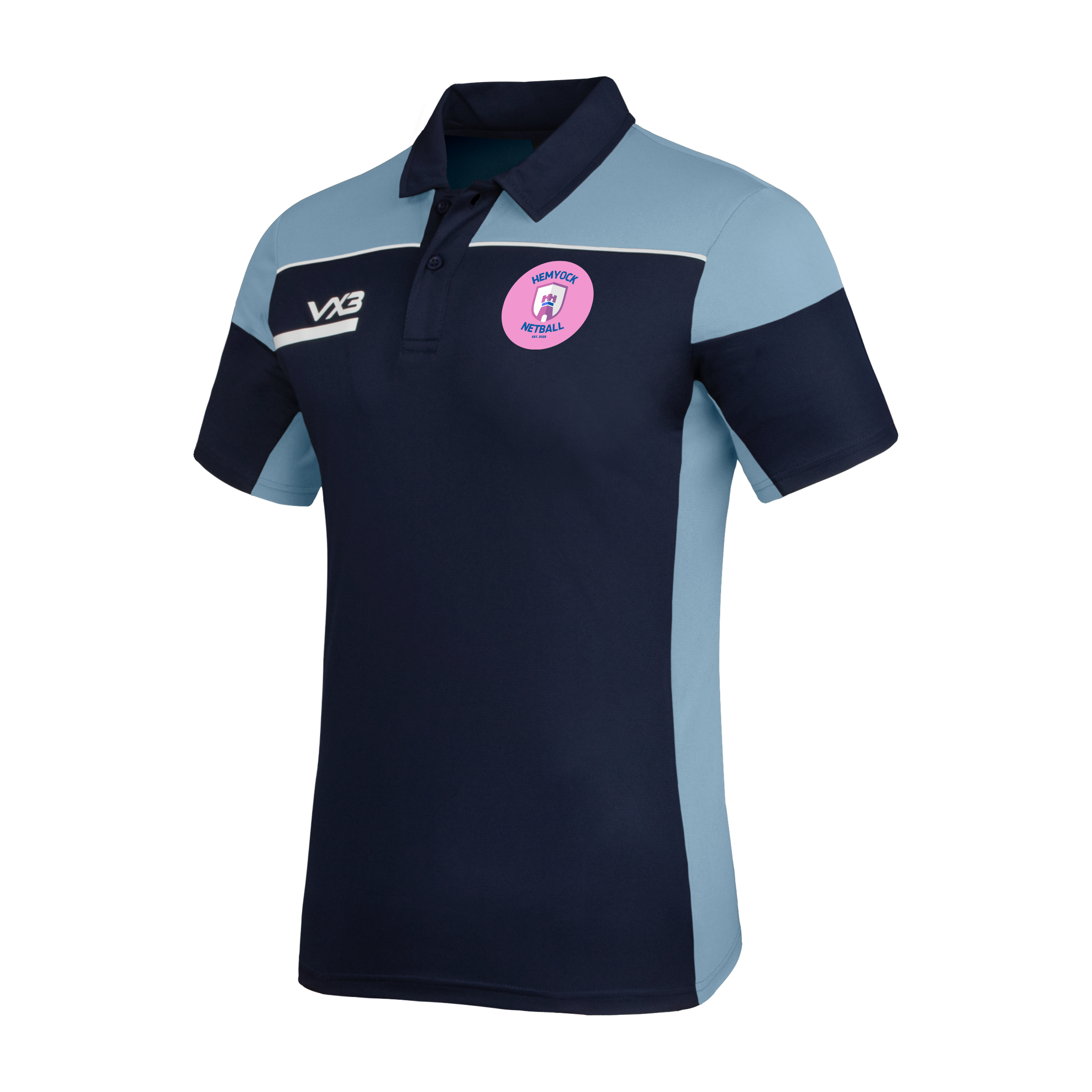 Hemyock Netball Opus Polo - Navy Sky