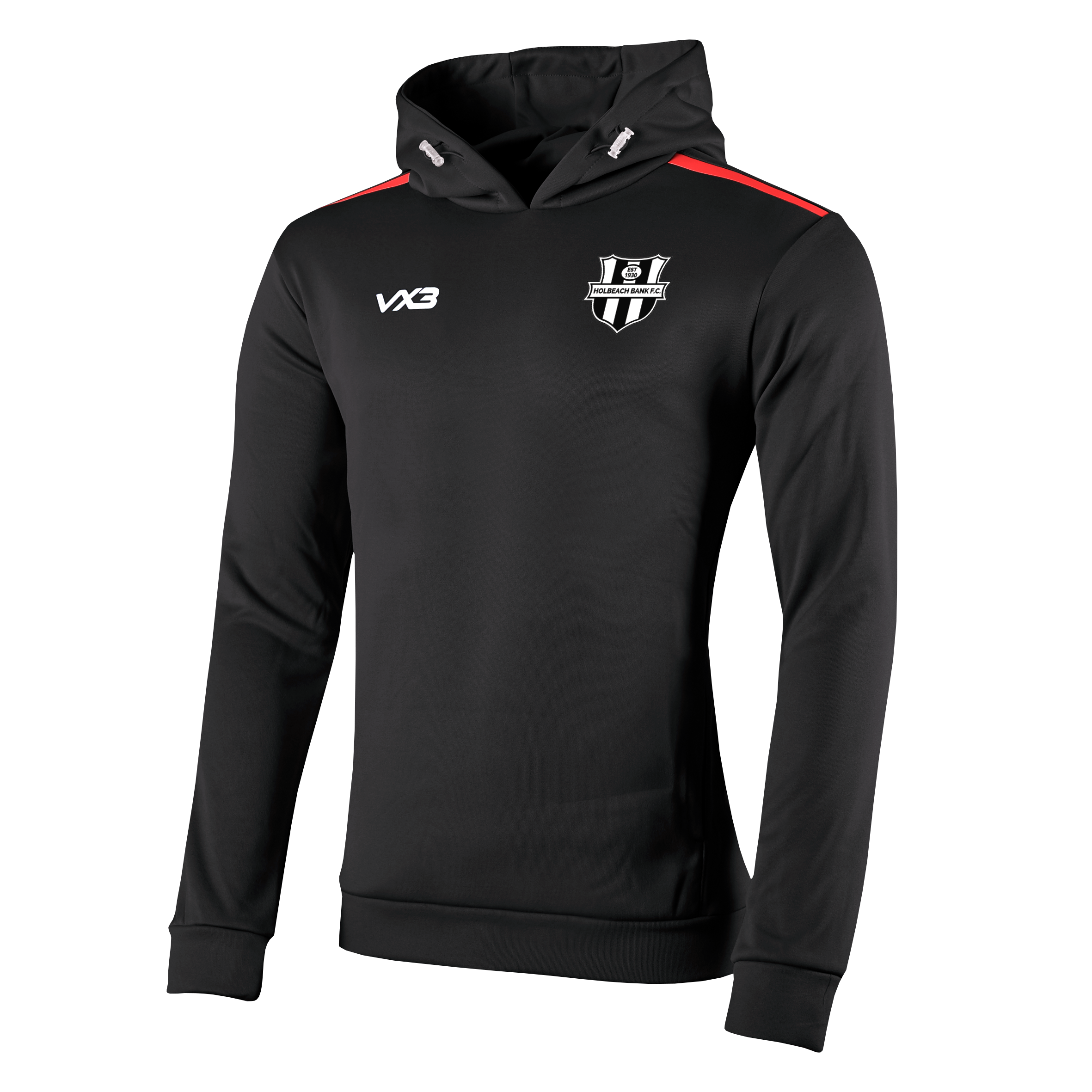 Holbeach Bank FC Fortis Hoodie Black/Red