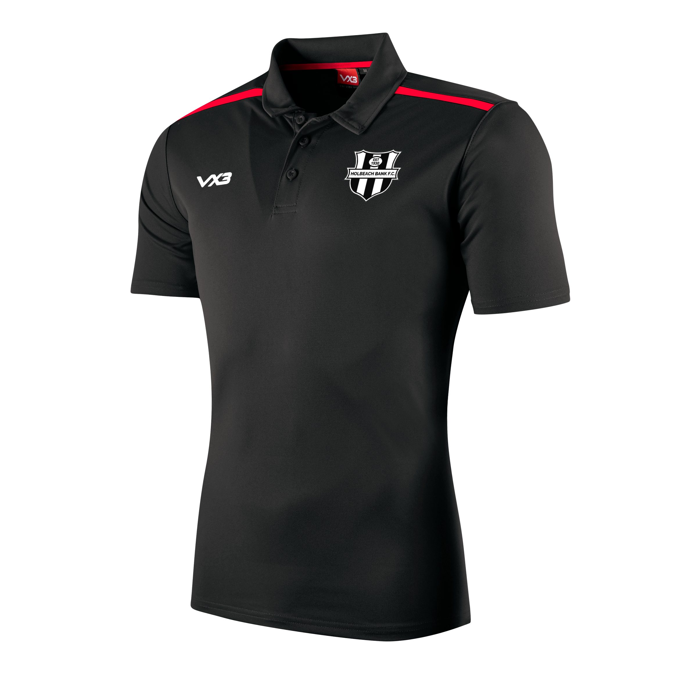 Holbeach Bank FC Fortis Polo Black/Red