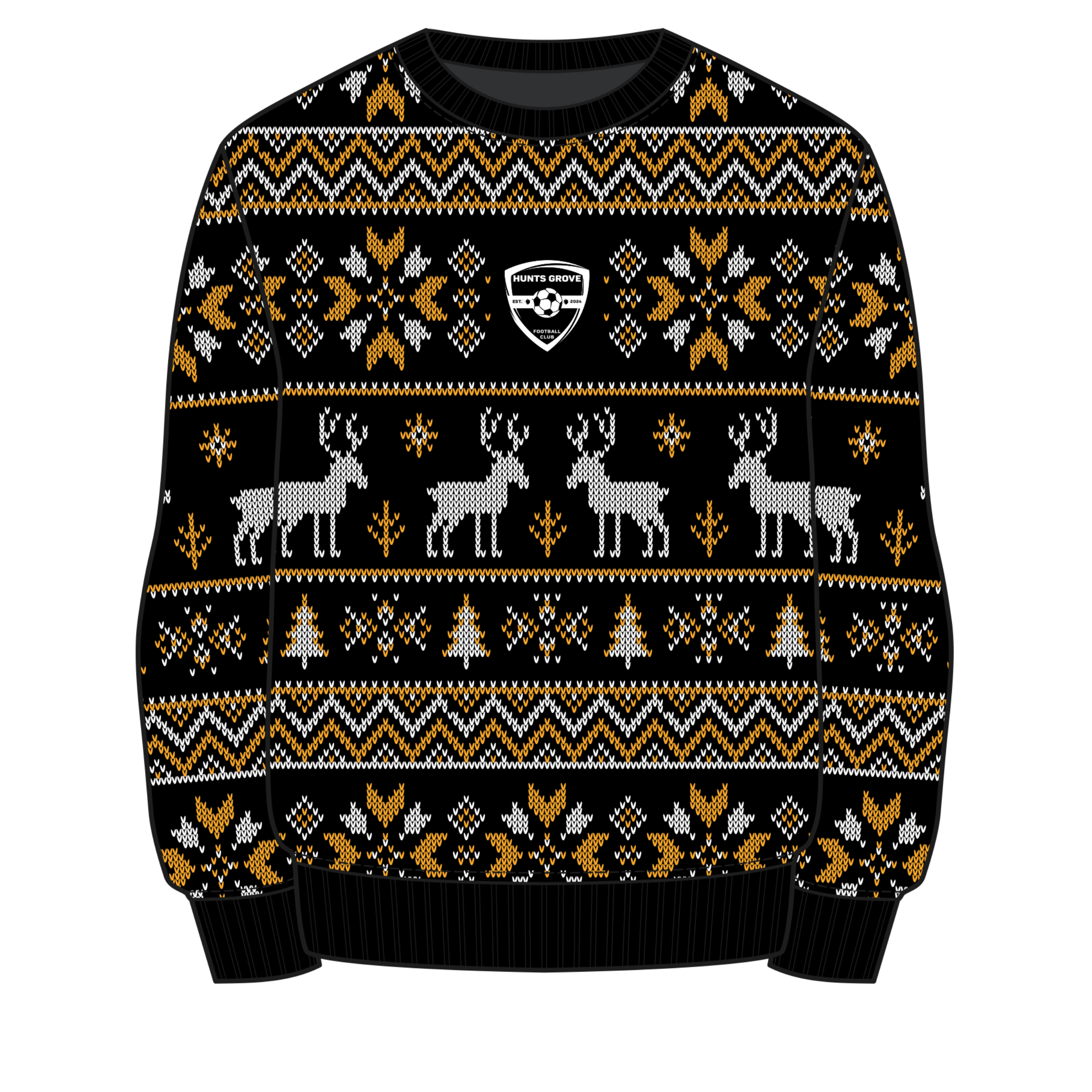 Hunts Grove Youth FC Christmas Jumper - Black/Amber/White