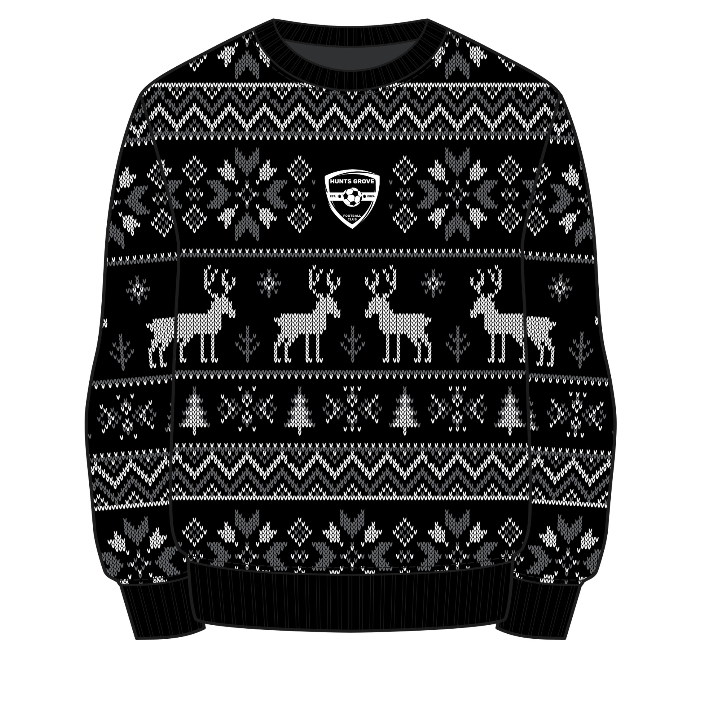 Hunts Grove Youth FC Christmas Jumper - Black/Grey/White Youth