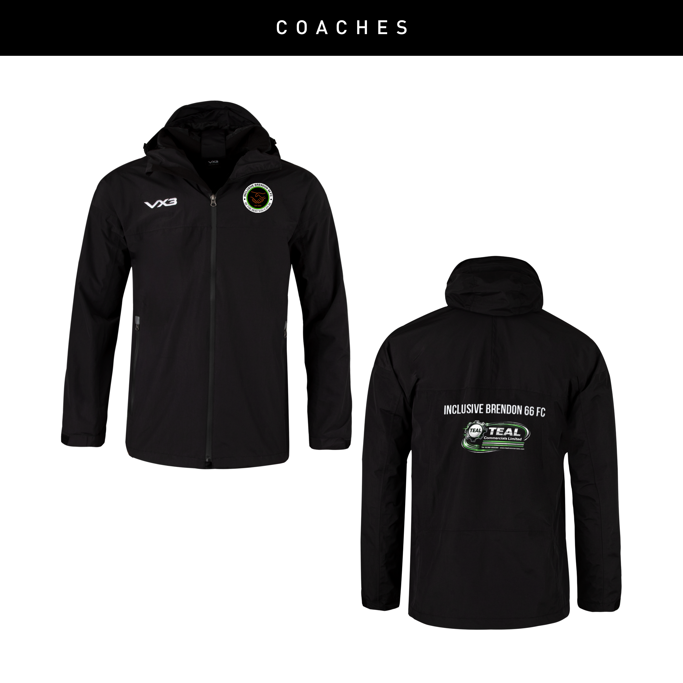 Inclusive Brendon 66 FC Coaches Protego Waterproof Jacket