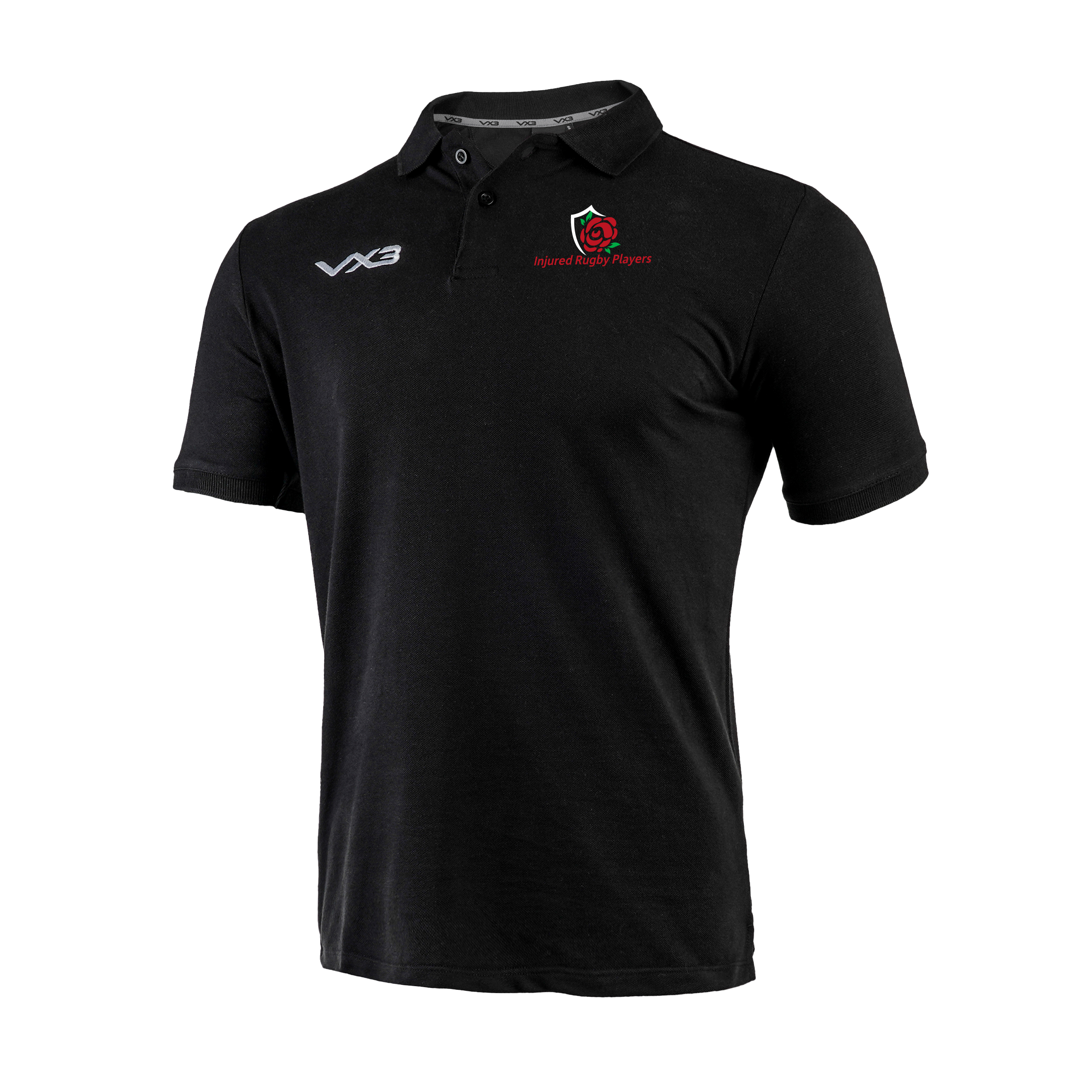 Injured Rugby Players Black Primus Polo Shirt