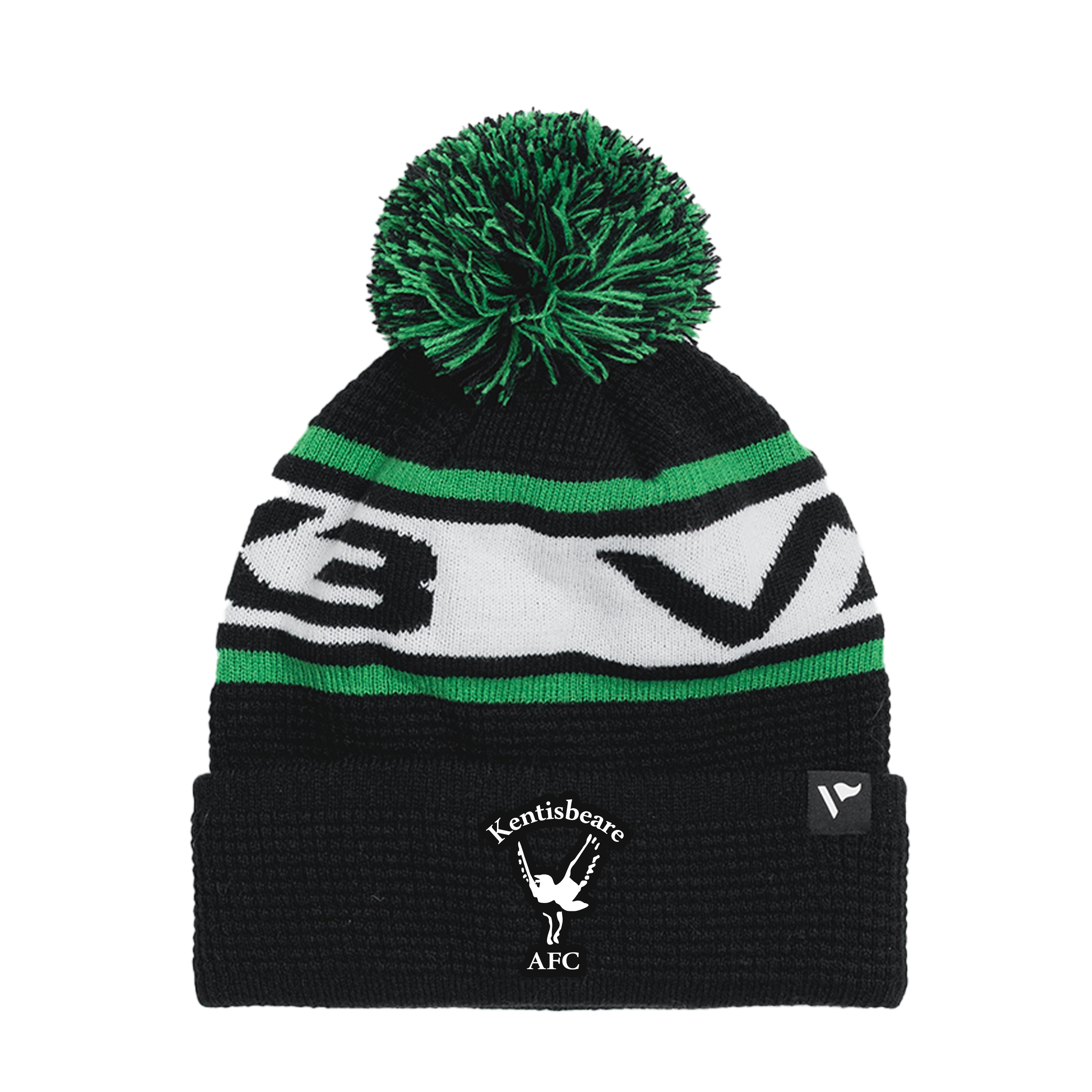 Kentisbeare AFC Waffle Knit Bobble Hat - Black/Emerald/White