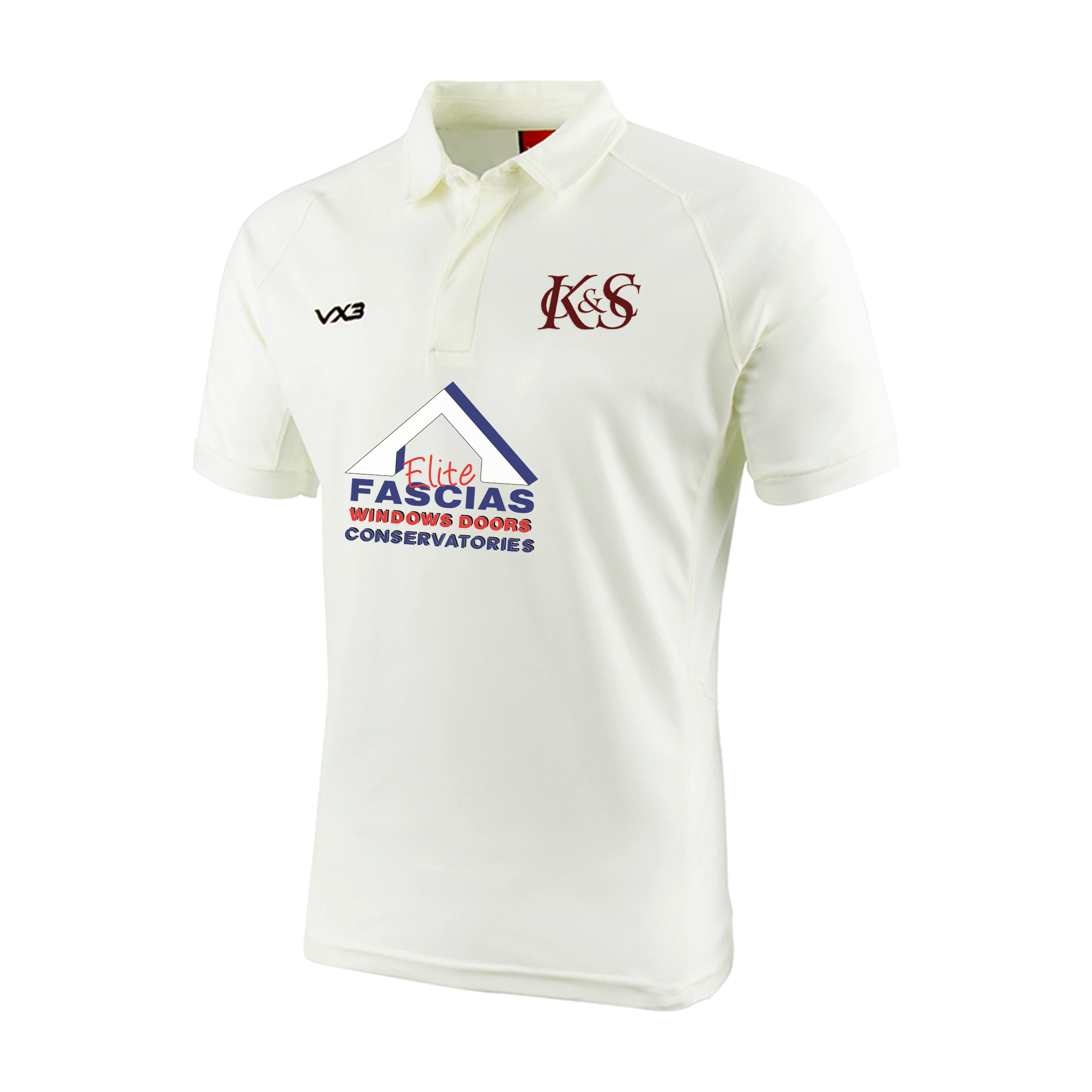 Kilmington and Stourton Cricket Club Whites Youth Short Sleeve Shirt