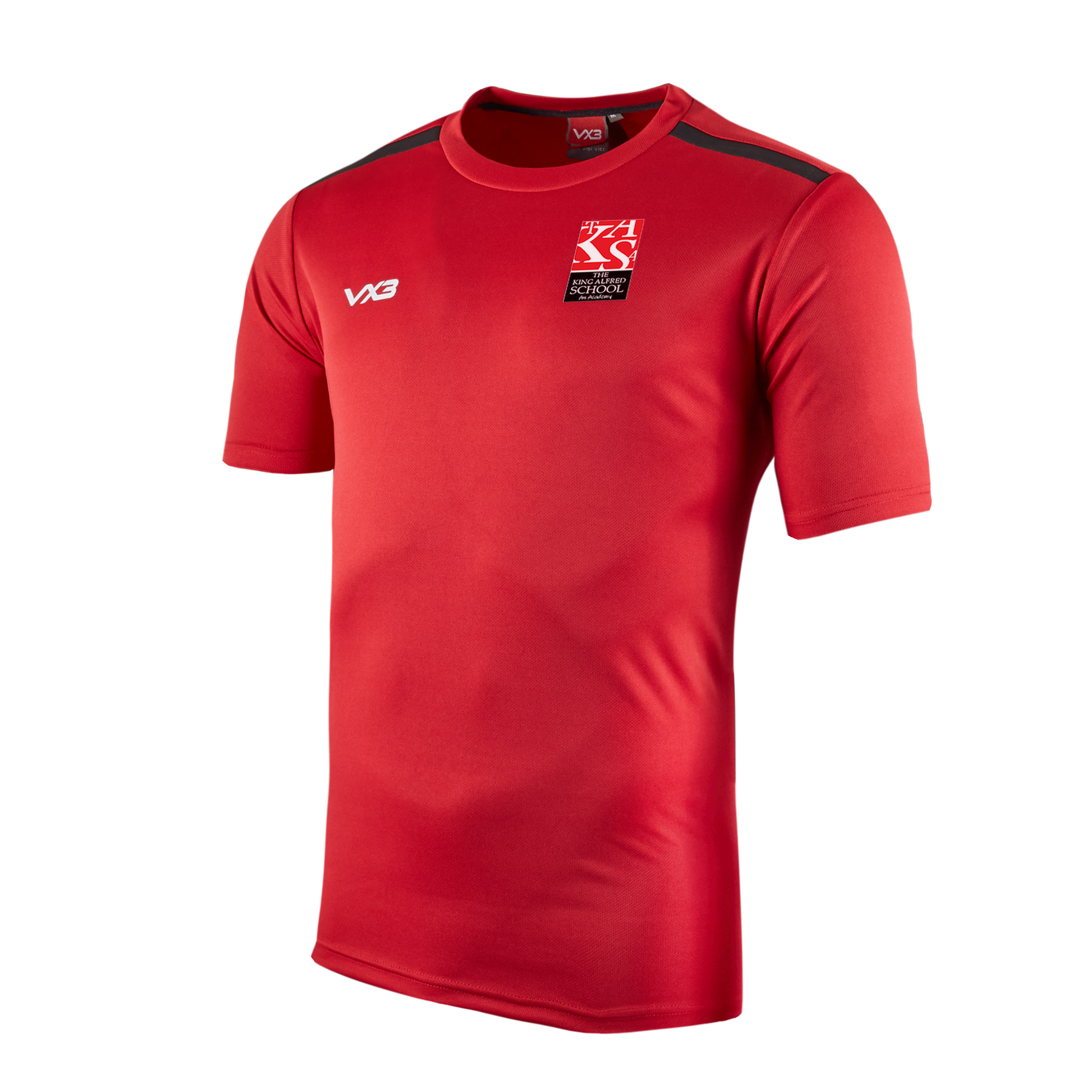 The King Alfred School Fortis Tee - RED/BLACK