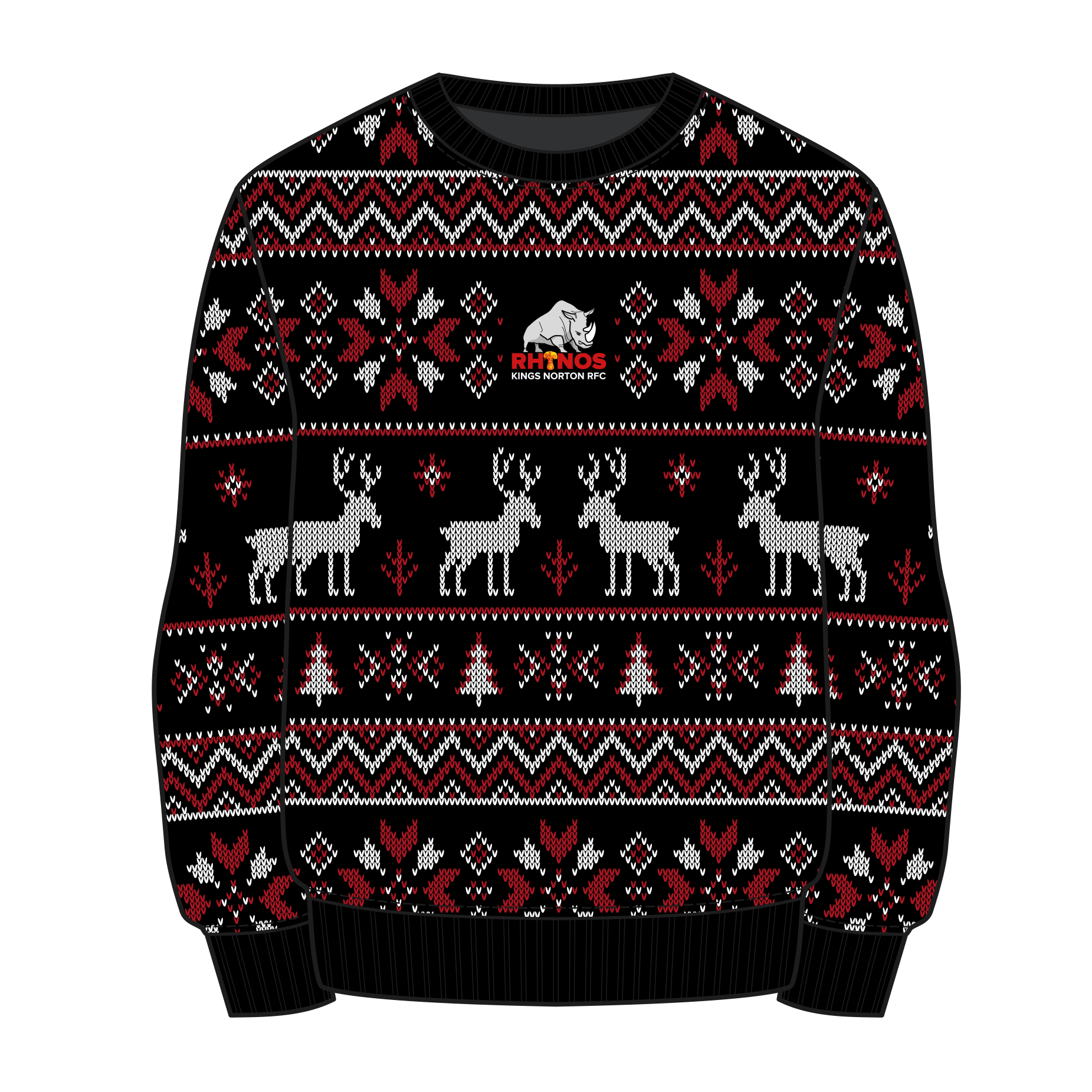 Kings Norton Rhinos Christmas Jumper - Black/Red/White