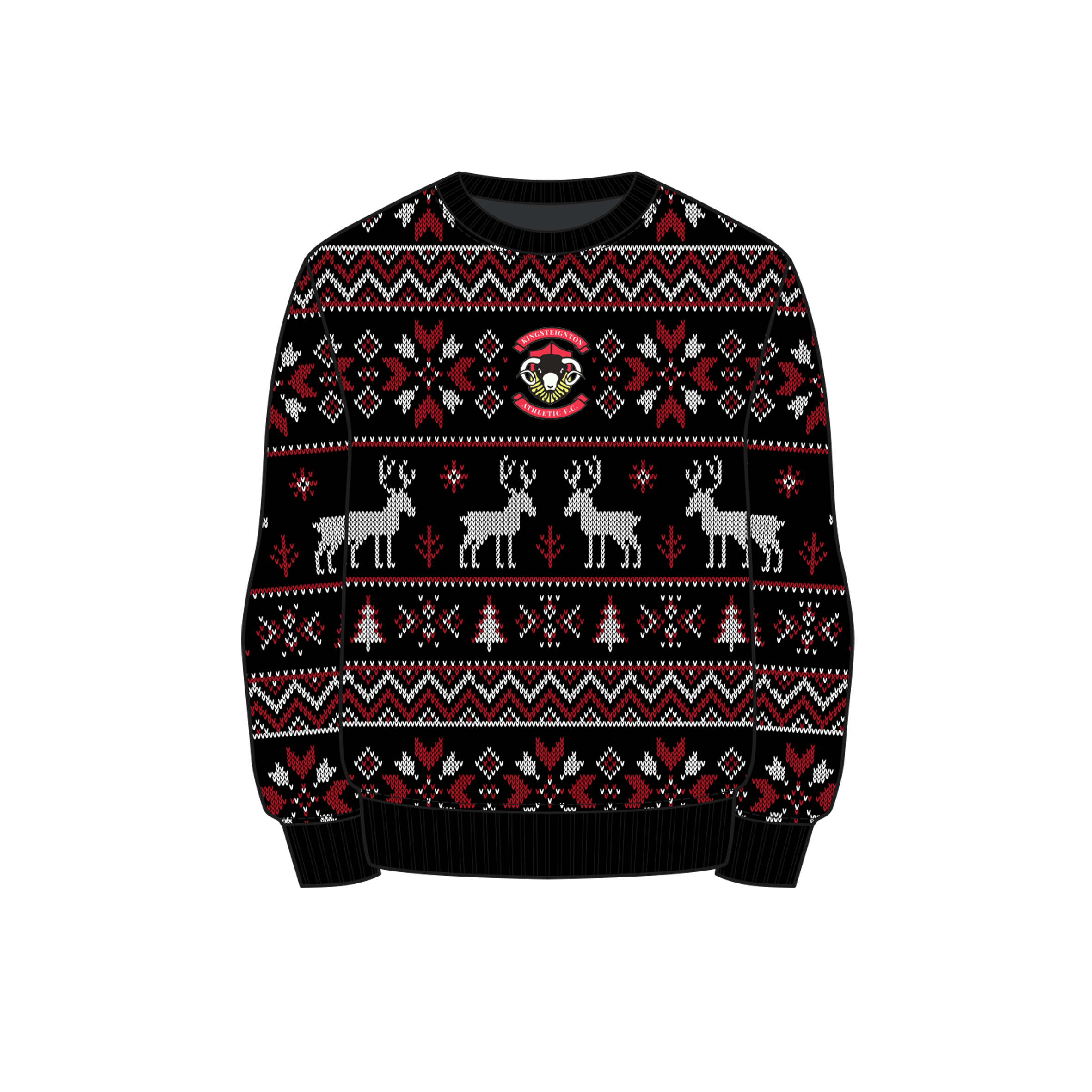 Kingsteignton AFC Christmas Jumper - Black/Red/White Youth