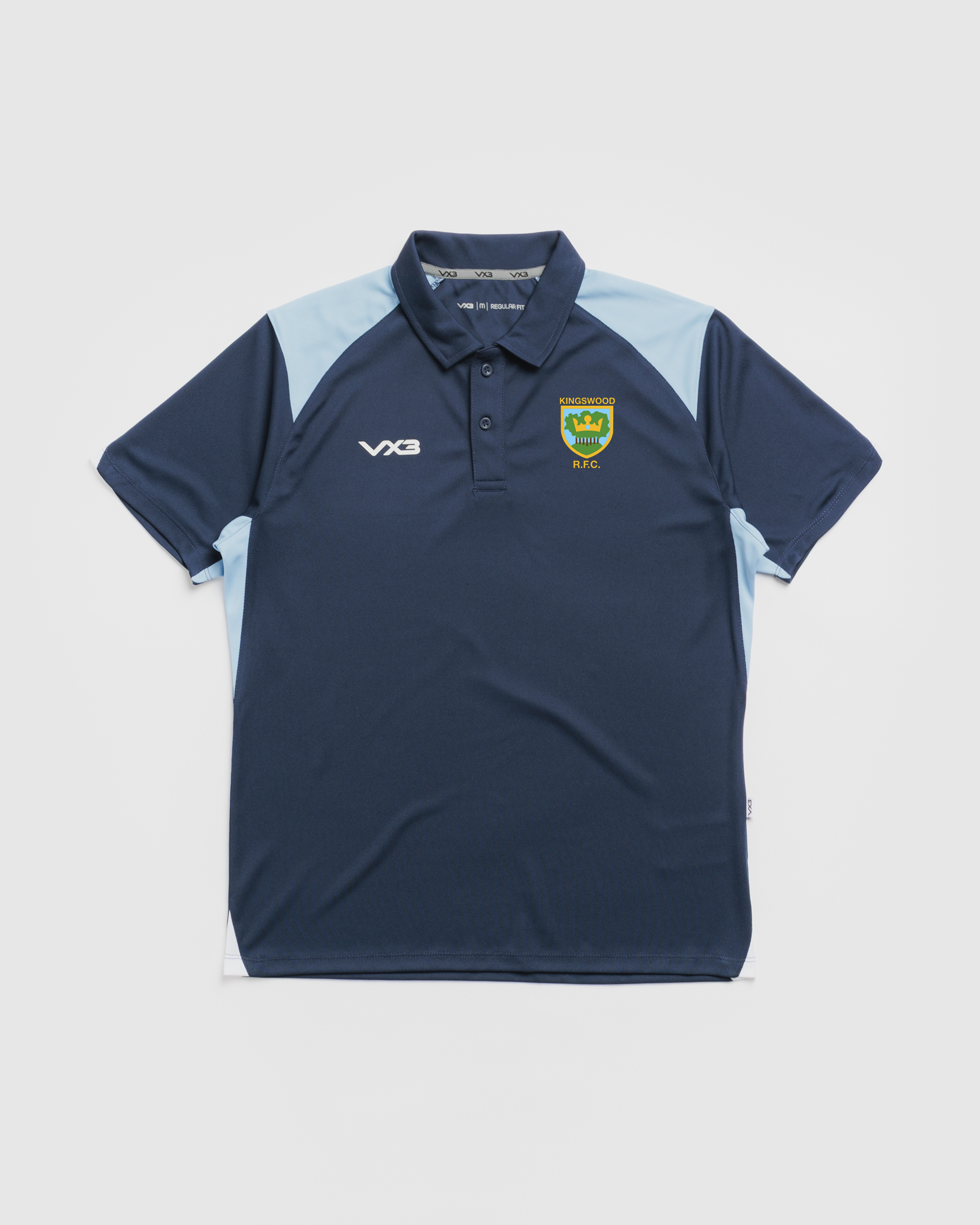Kingswood RFC Vertex Polo - Navy Sky White