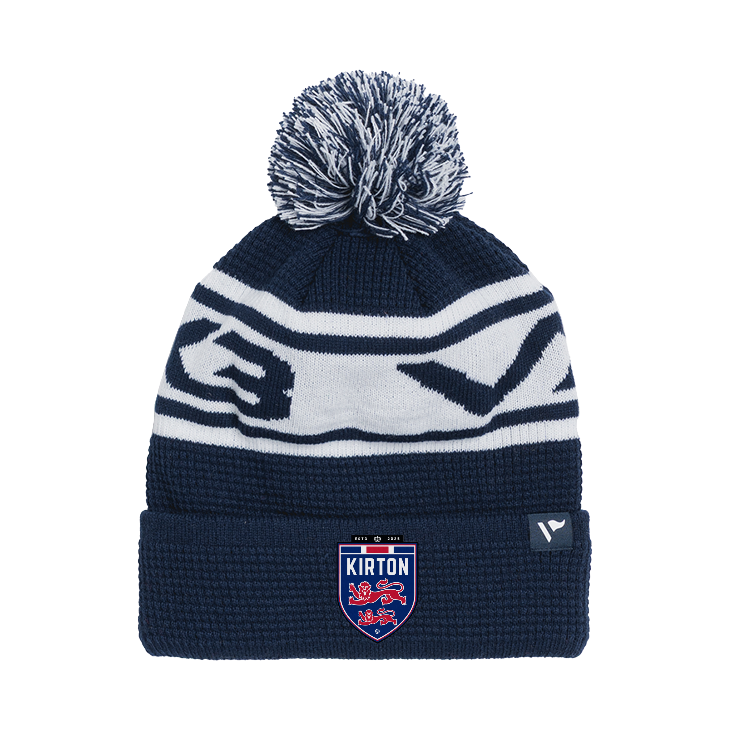 Kirton Albion FC Waffle Knit Bobble Hat - Navy/White