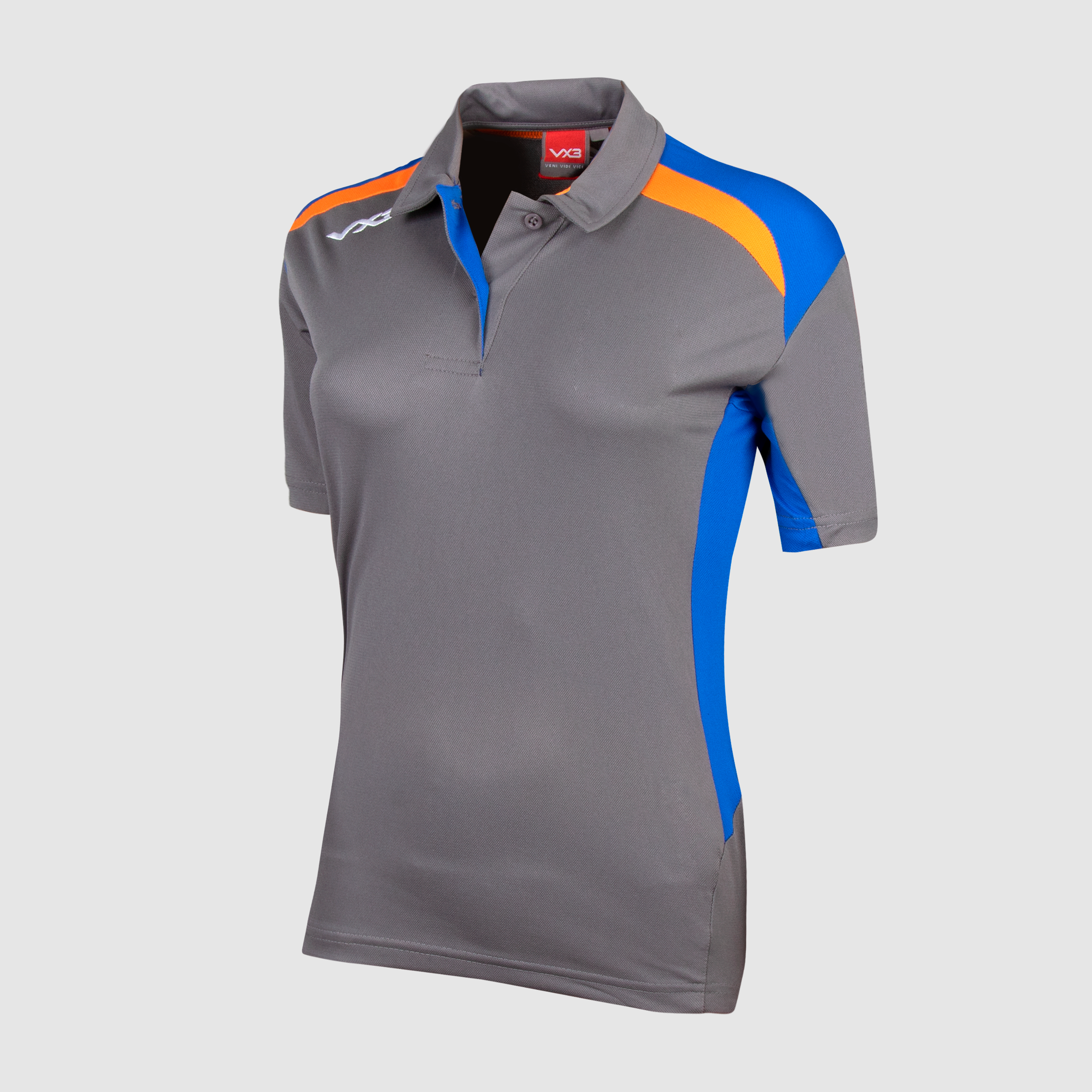 Ladies Grey/Royal/Orange Polo Shirt