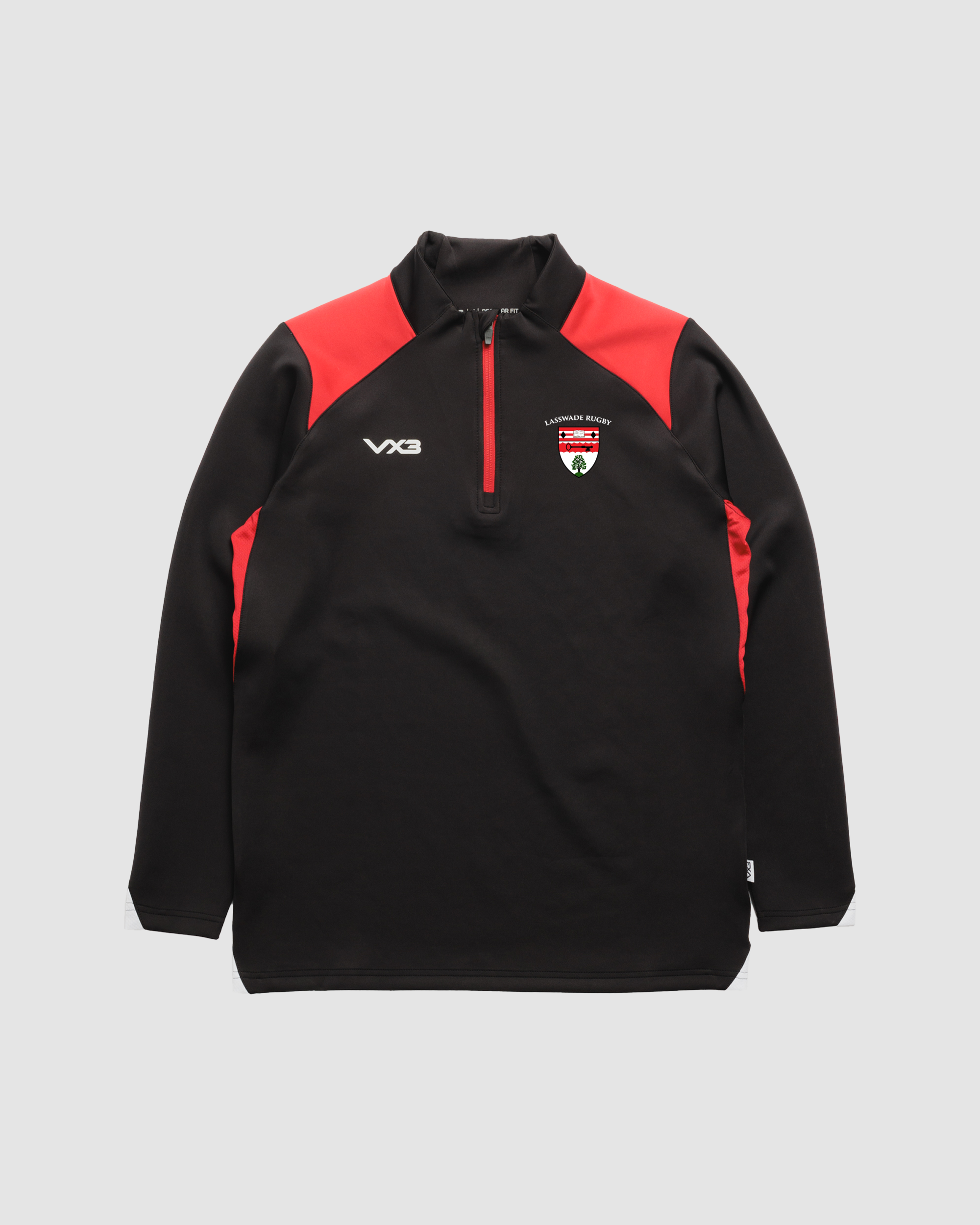 Lasswade High School Vertex Quarter Zip -Black/Red/White