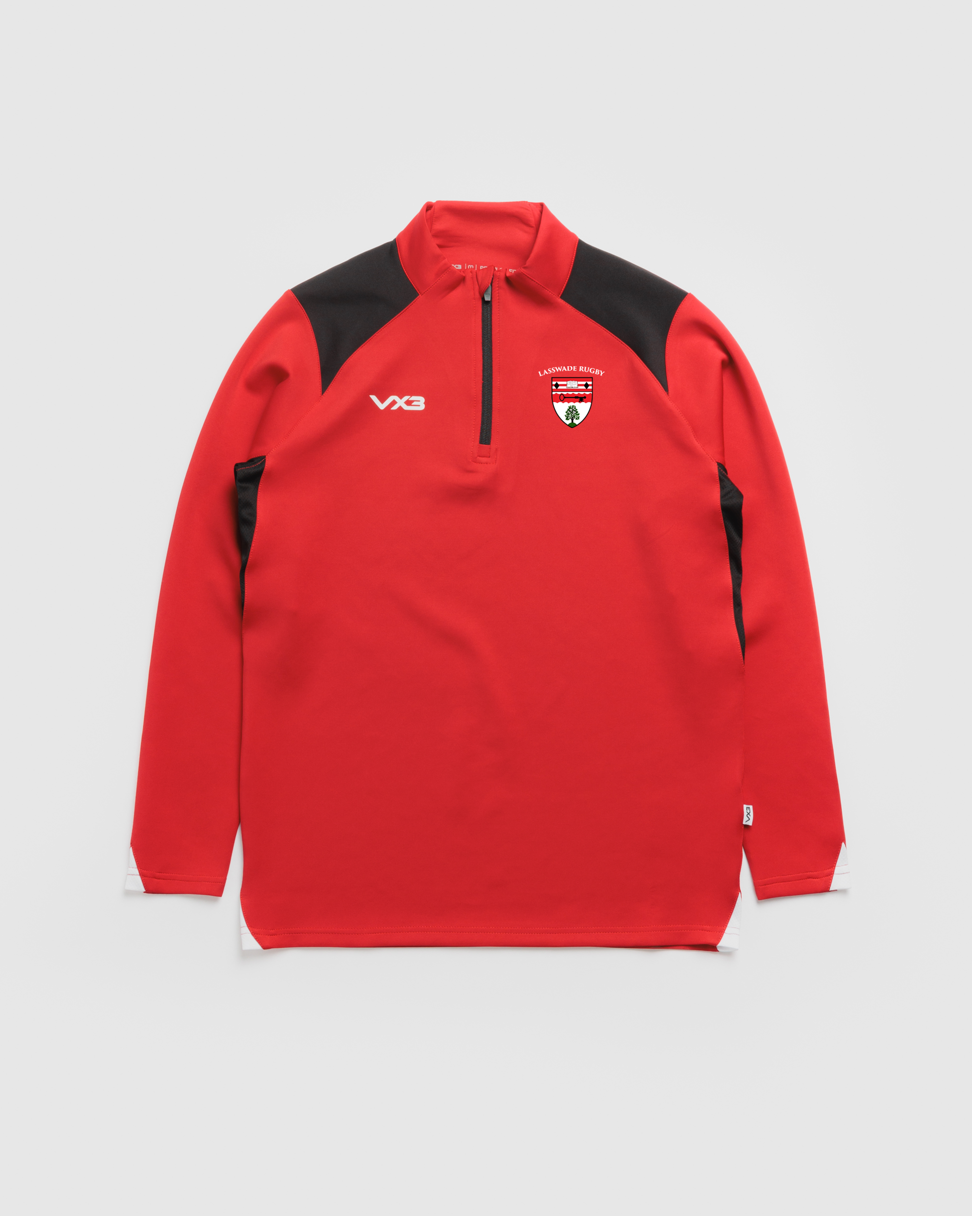 Lasswade High School Vertex Quarter Zip -Red/Black/White