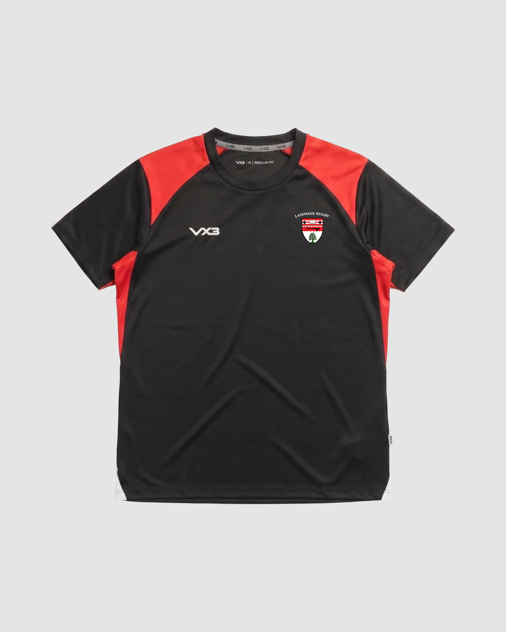 Lasswade High School Vertex Tee -Black/Red/White
