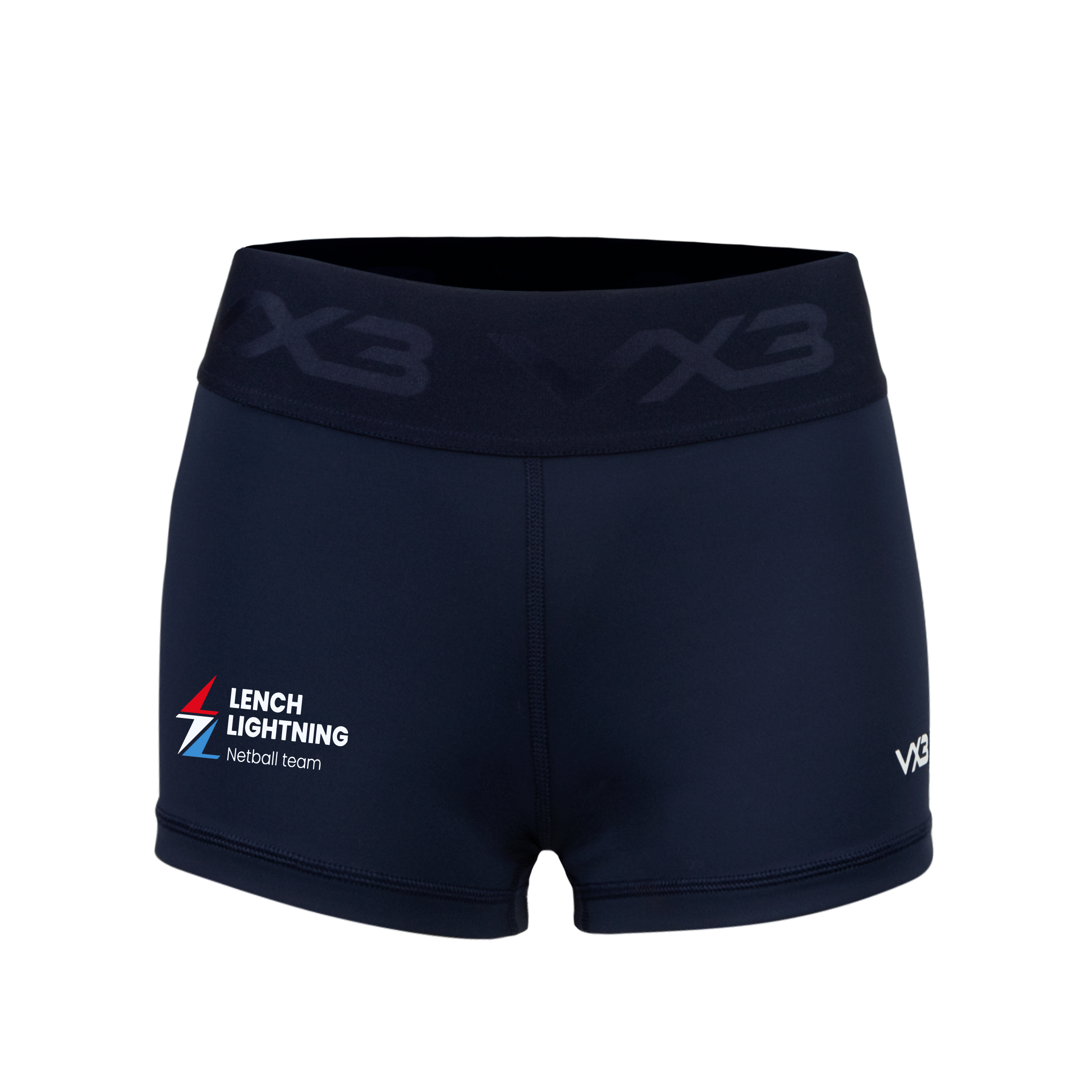 Lench Lightning Netball Club Booty Shorts Navy