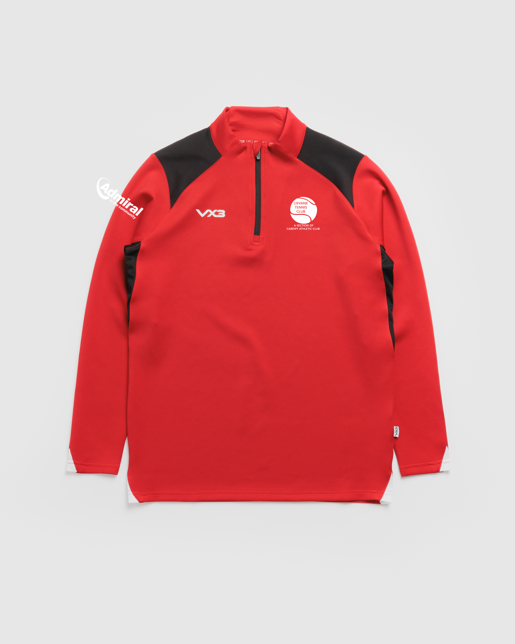 Lisvane Tennis Club Vertex Quarter Zip -Red/Black/White