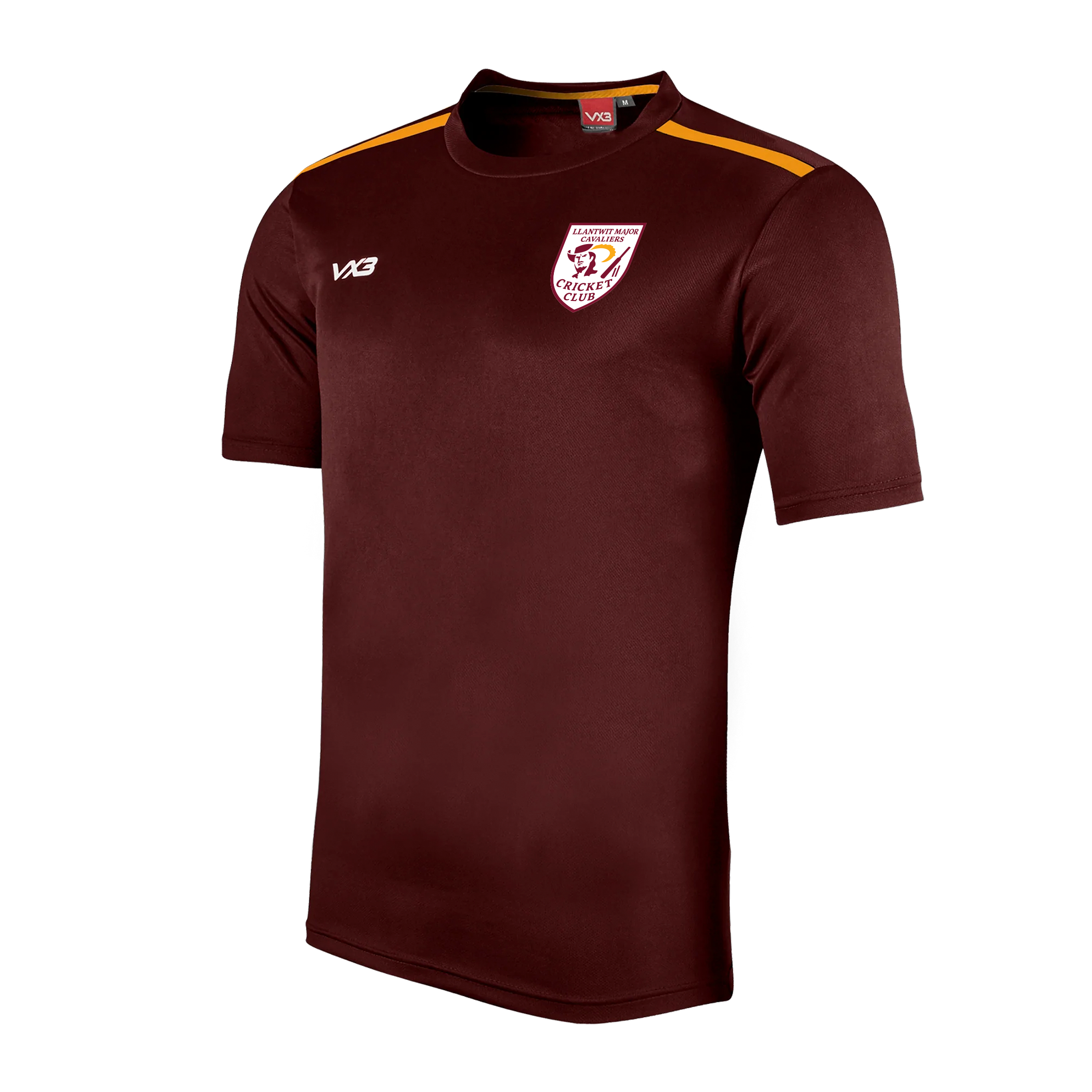 Llantwit Cavaliers CC Fortis Tee Maroon/Amber