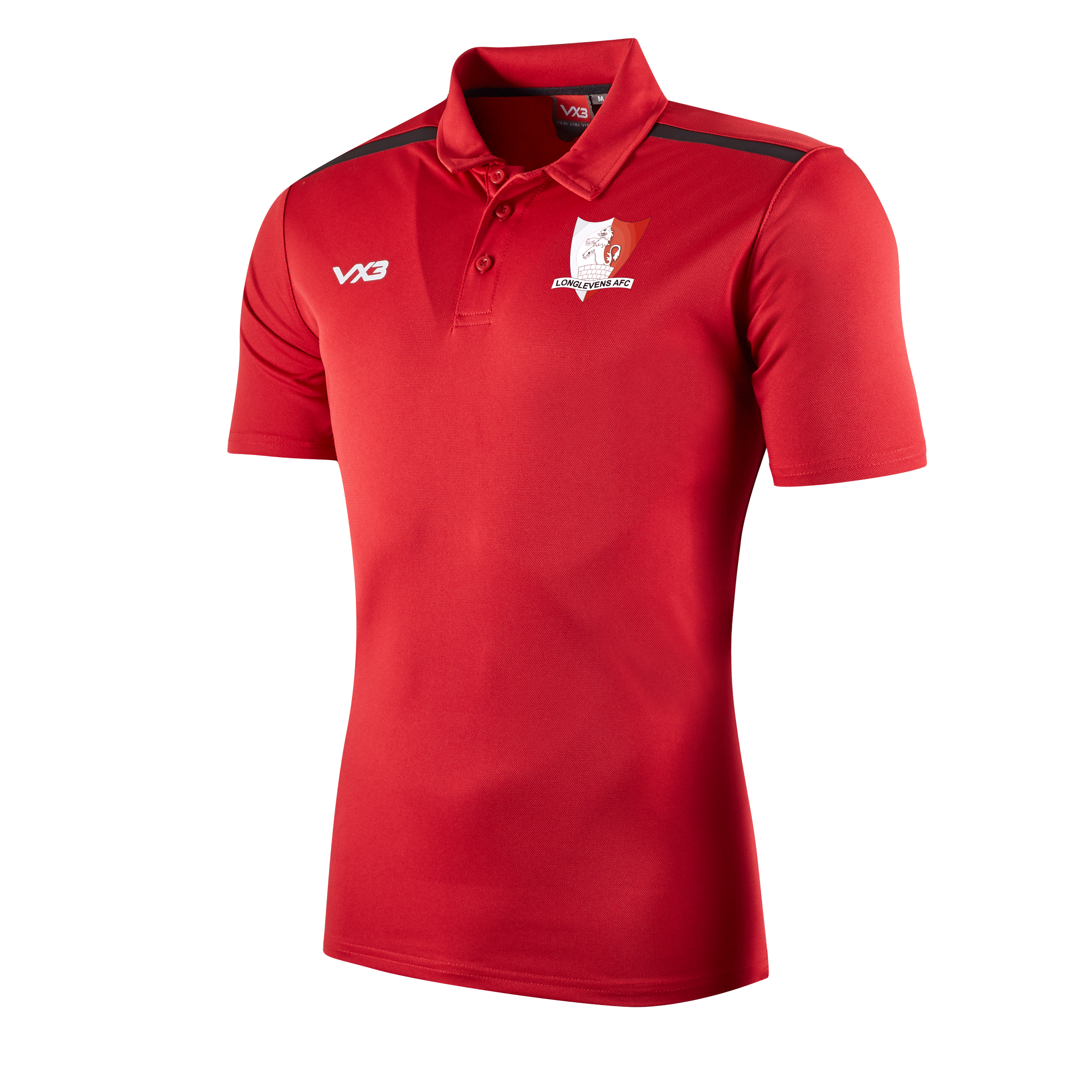 Longlevens AFC Fortis Polo Red/Black