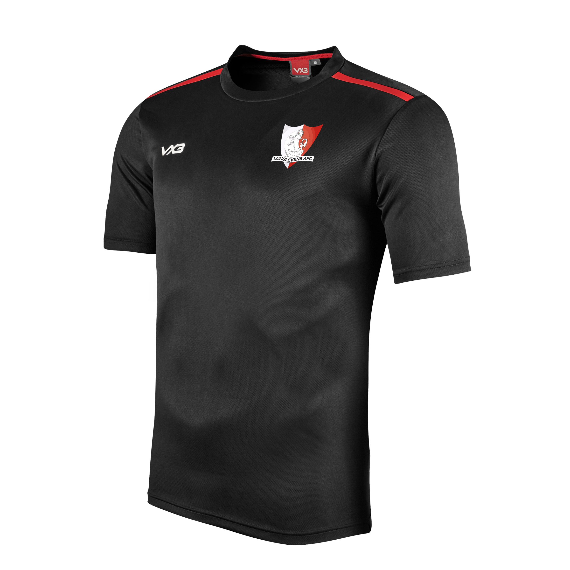 Longlevens AFC Fortis Youth Tee Black/Red