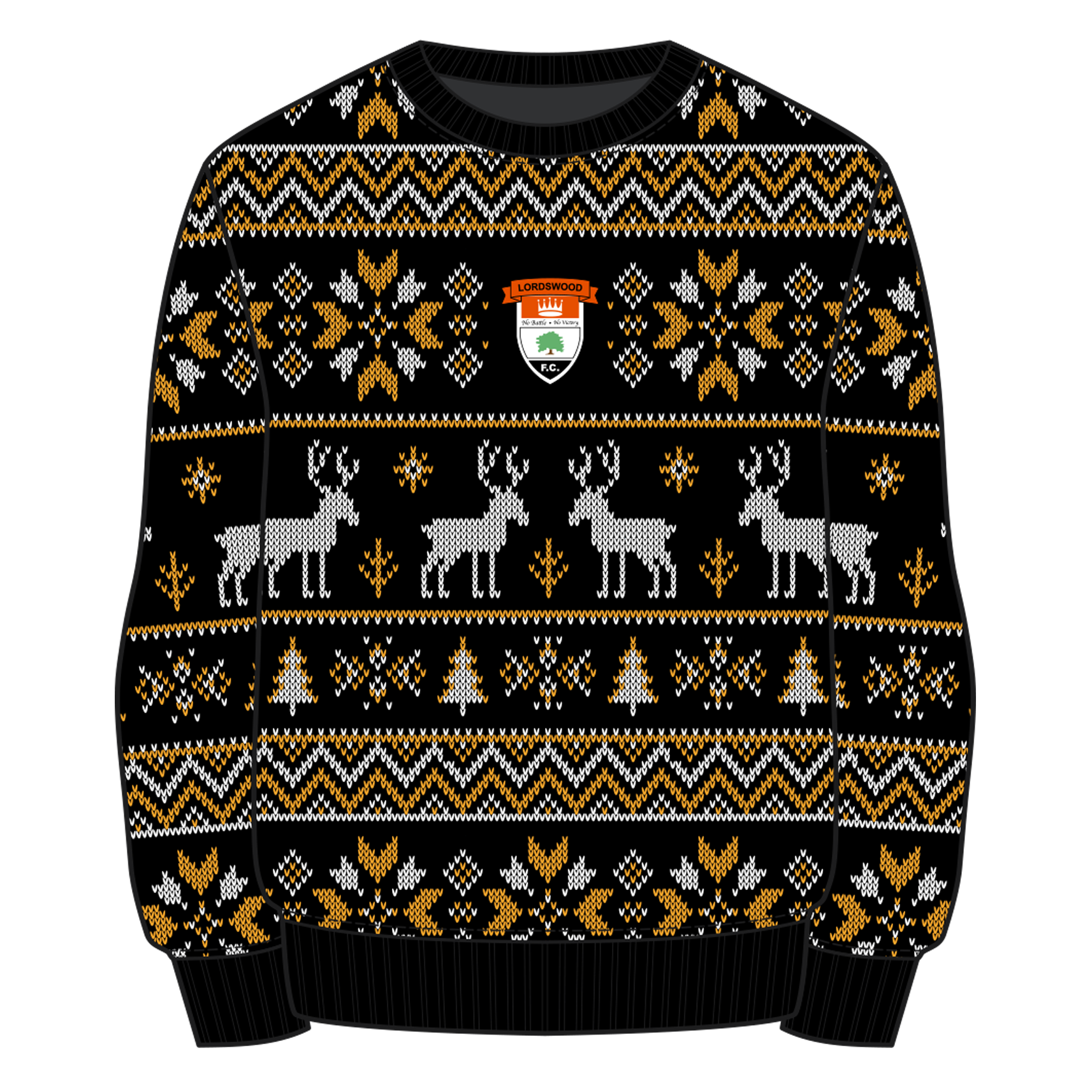 Lordswood FC Christmas Jumper - Black/Amber/White