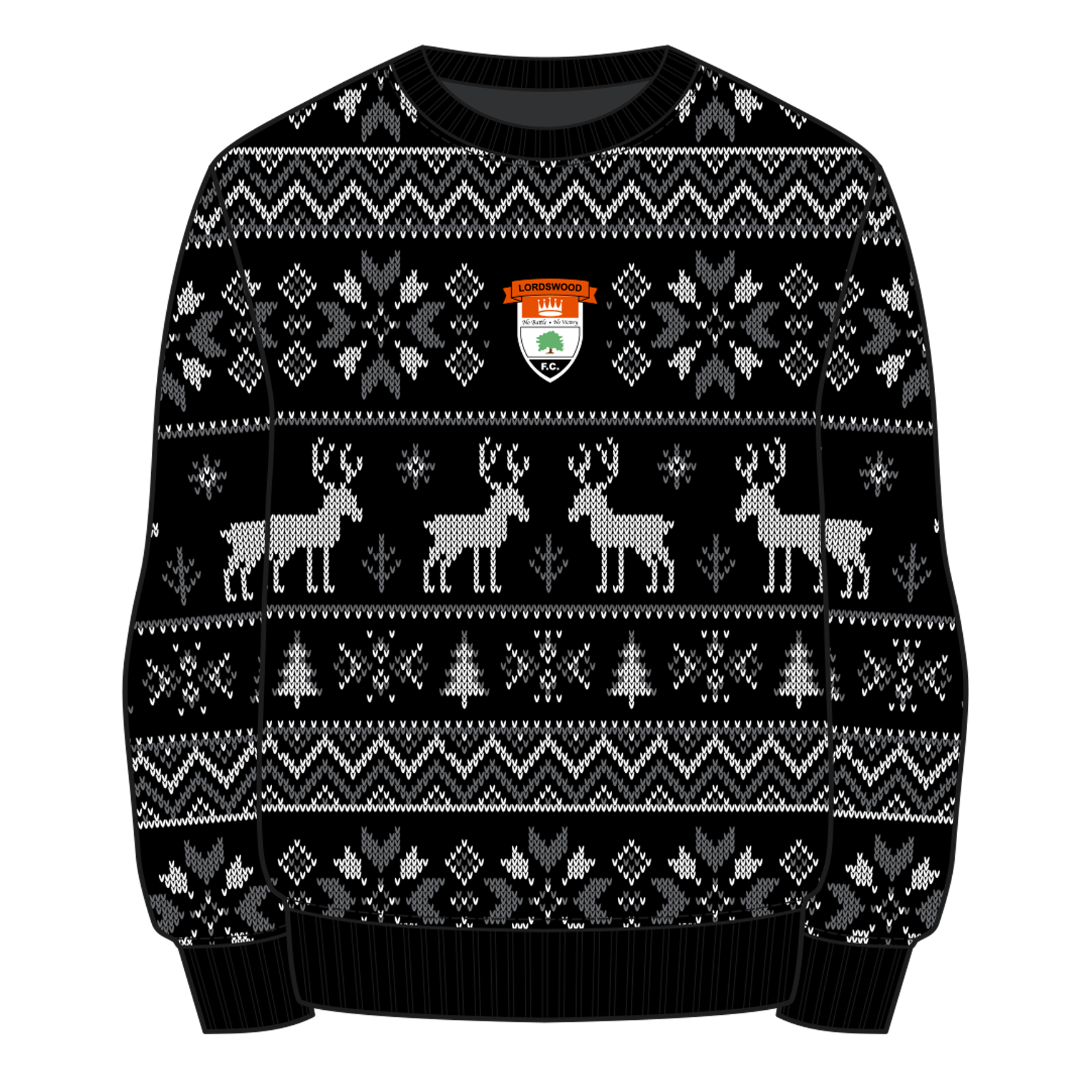 Lordswood FC Christmas Jumper - Black/Grey/White Youth