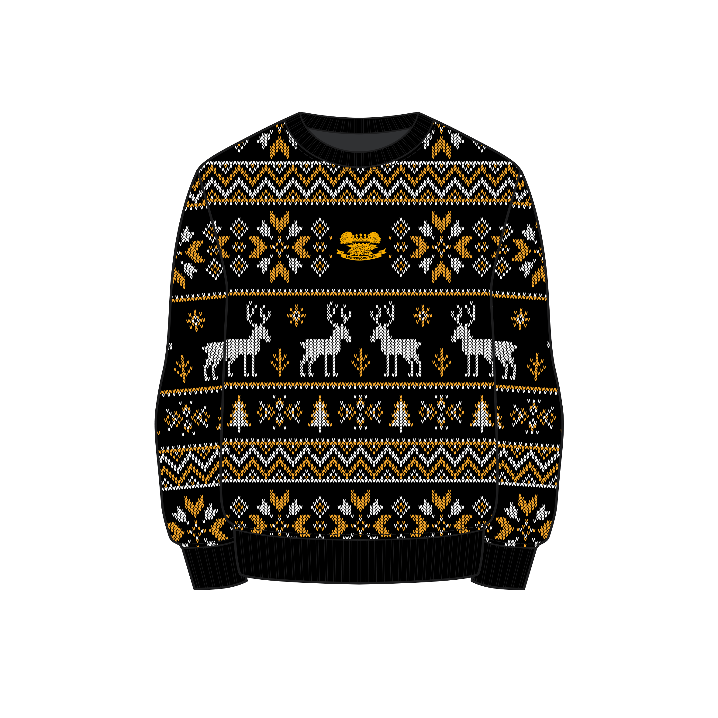 Lordswood RFC Christmas Jumper - Black/Amber/White