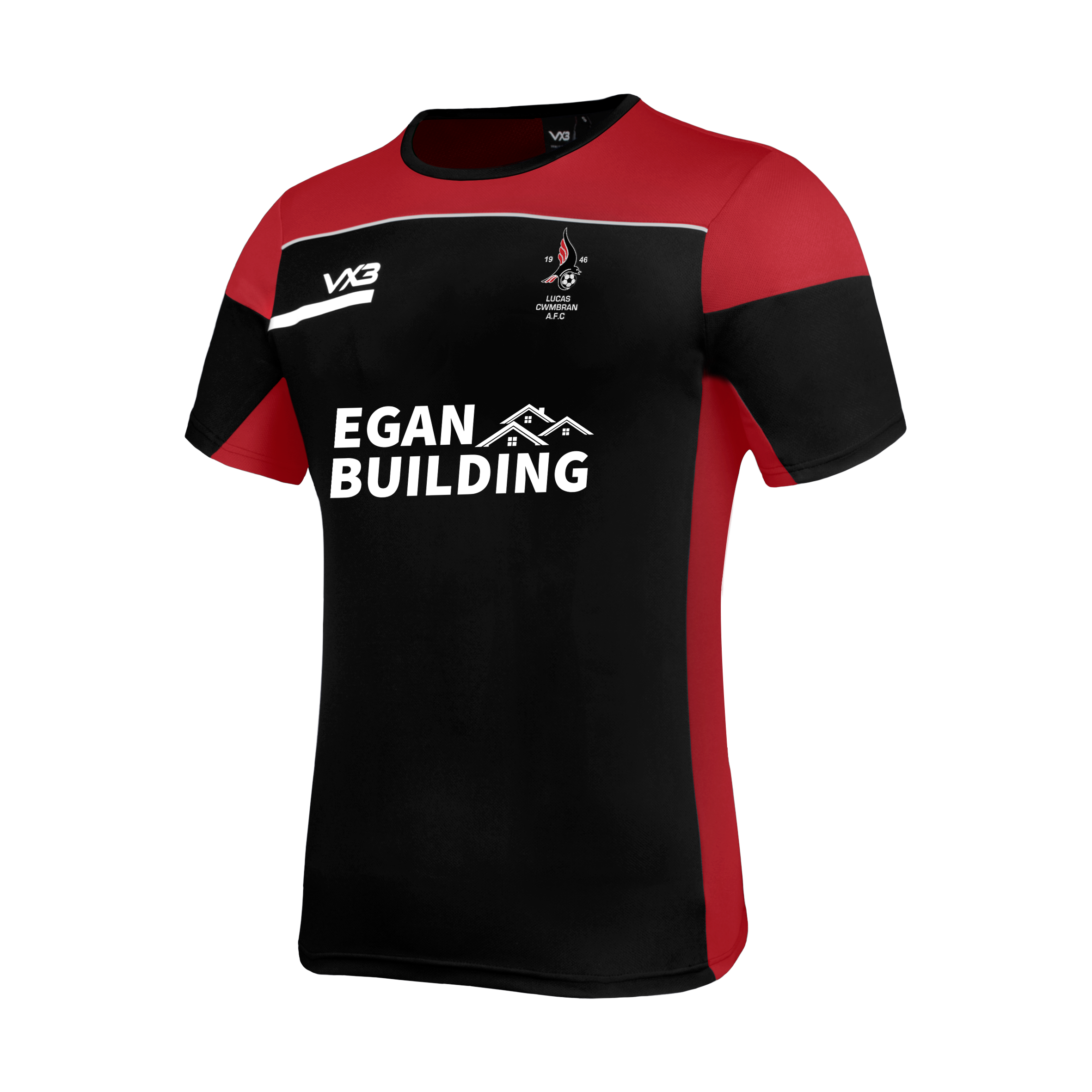 Lucas Cwmbran AFC Black/Red Opus Tee
