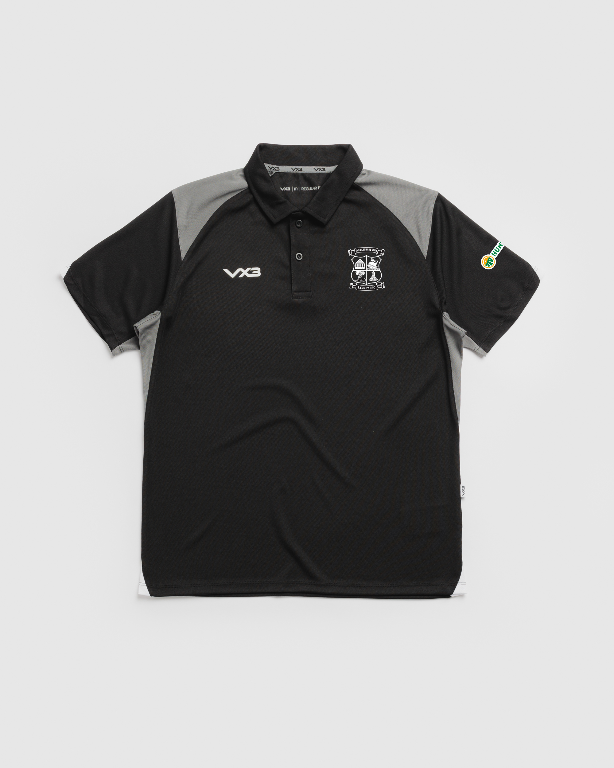 Lydney RFC Vertex Polo -Black/Grey/White