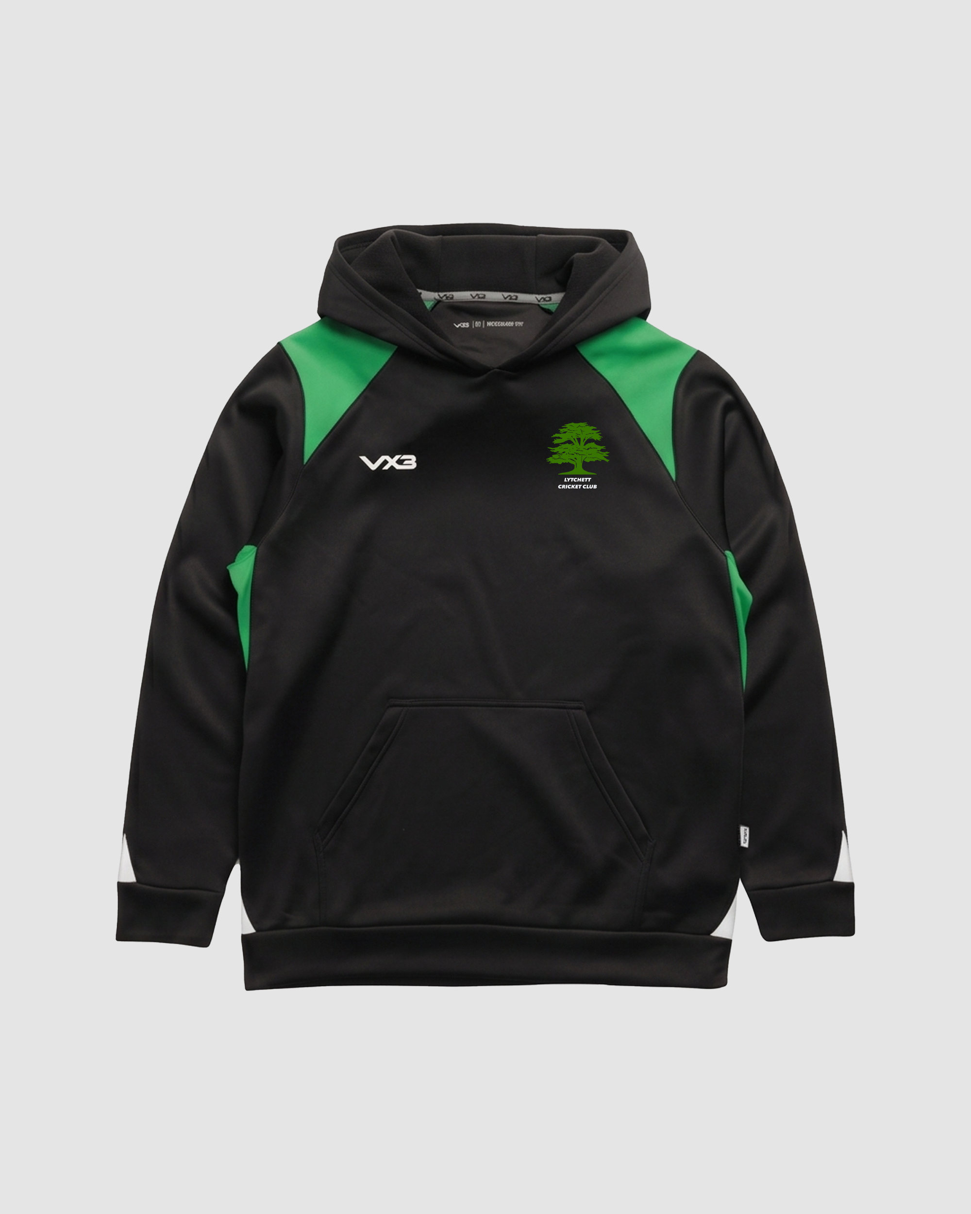 Lytchett Cricket Club Vertex Hoodie -Black/Emerald/White