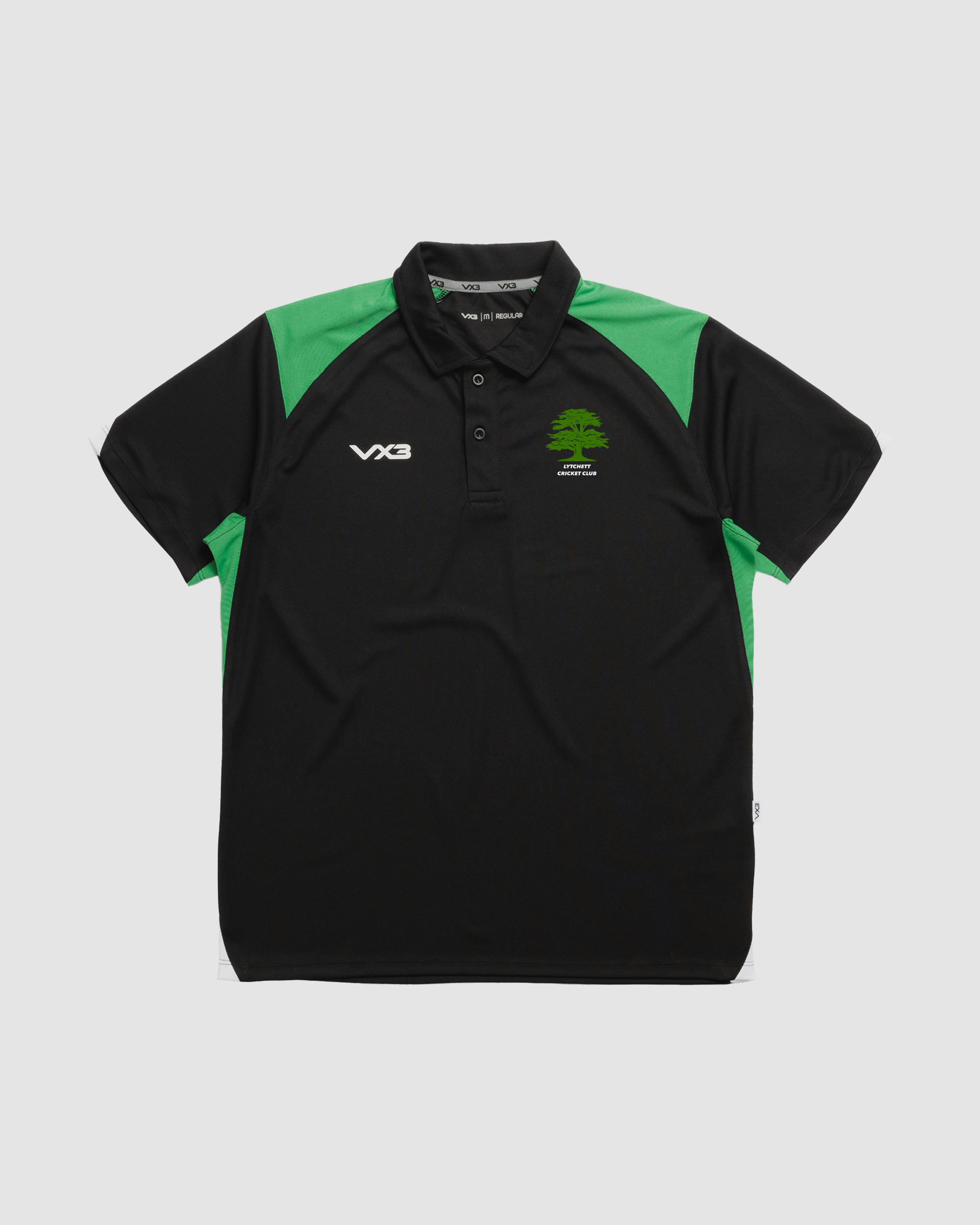 Lytchett Cricket Club Vertex Polo -Black/Emerald/White