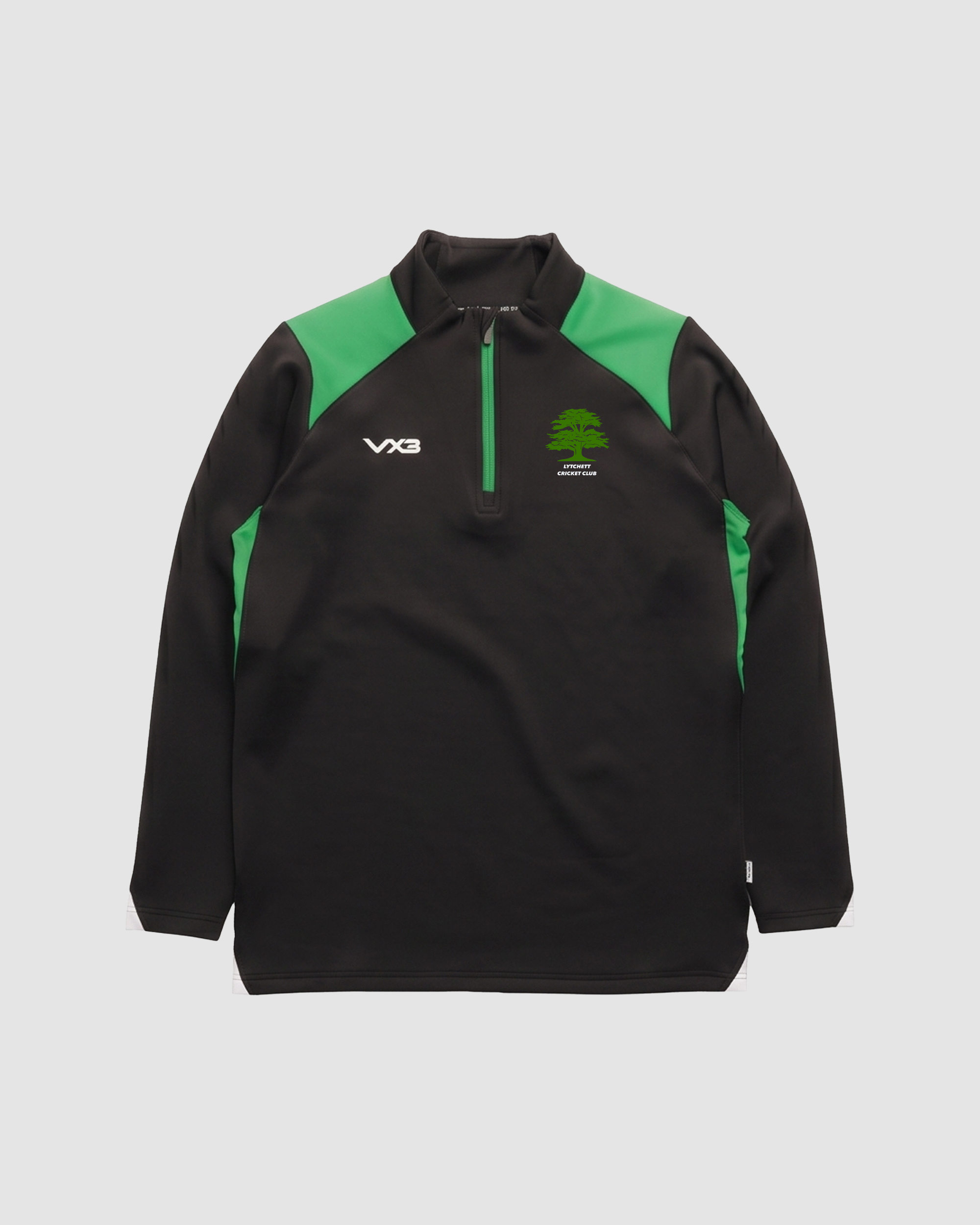 Lytchett Cricket Club Vertex Quarter Zip -Black/Emerald/White