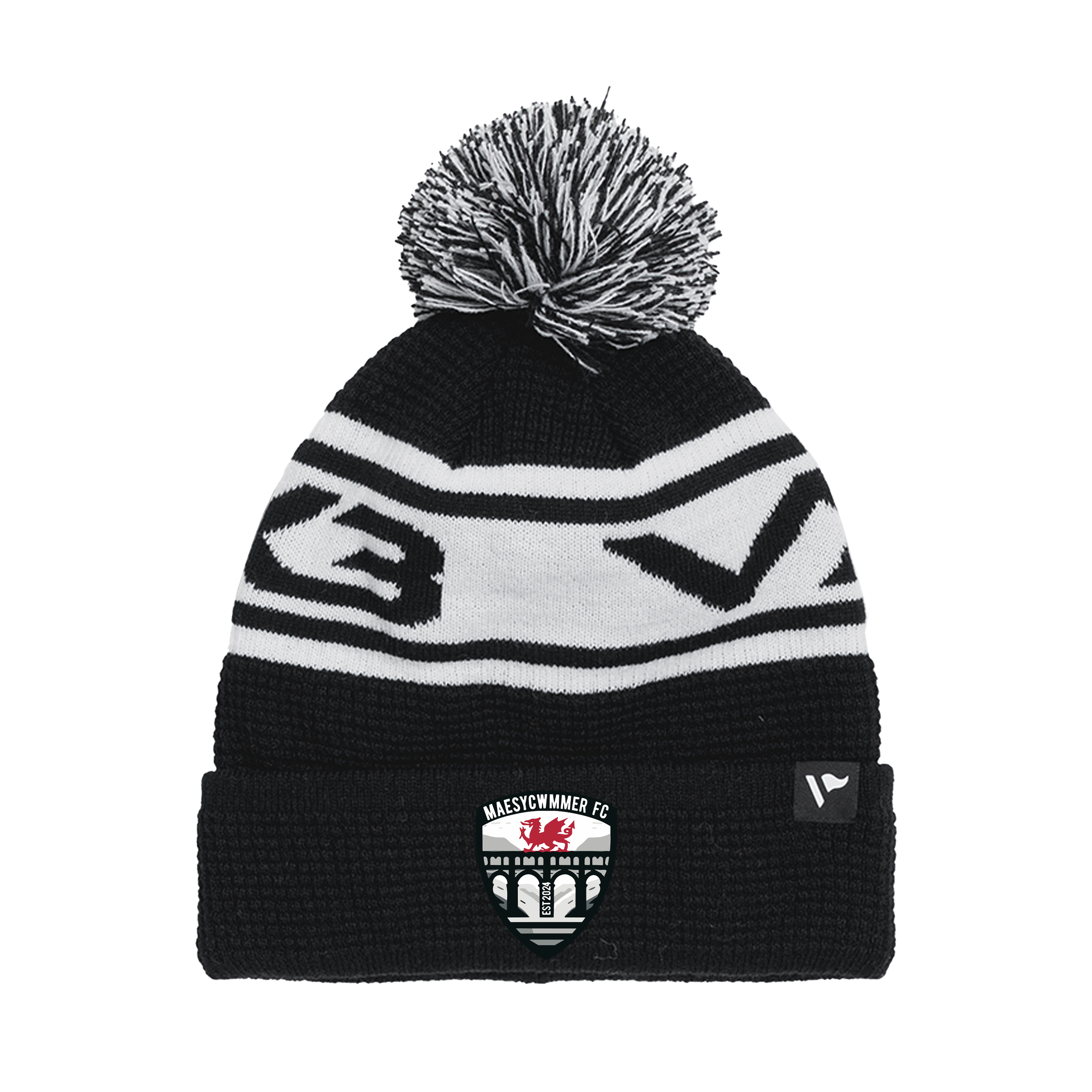 Maesycwmmer FC Waffle Knit Bobble Hat -