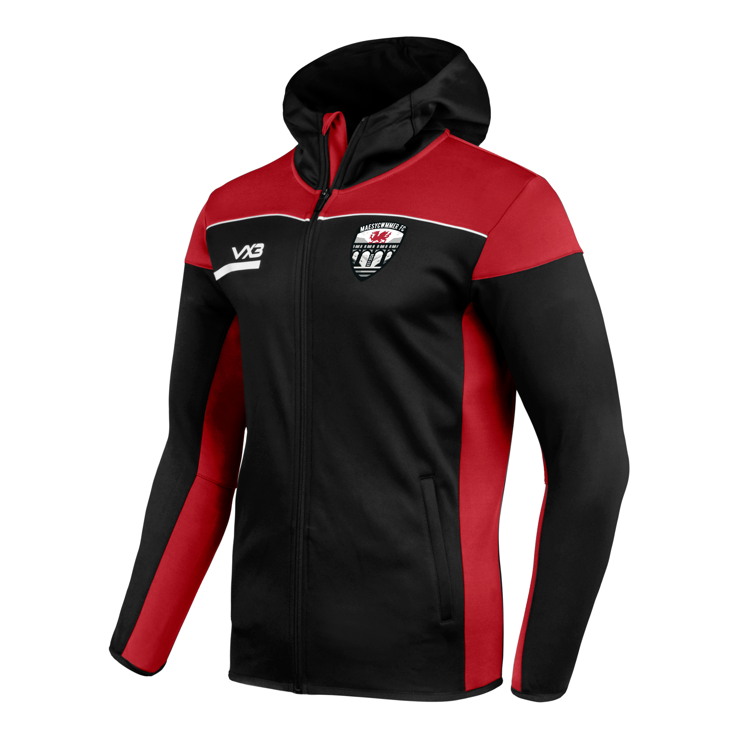 Maesycwmmer FC Opus Zoodie - Black Red