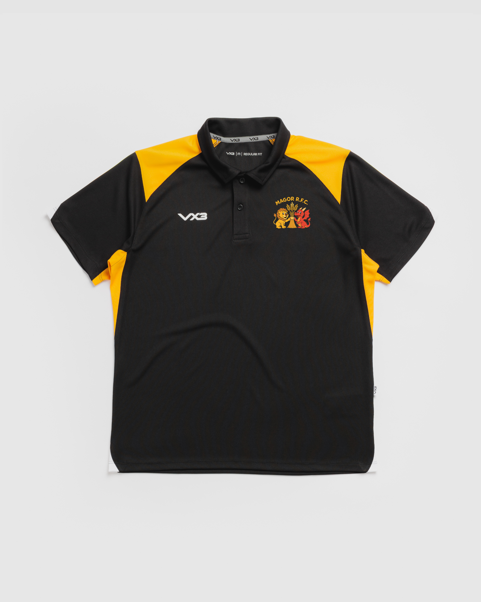 Magor RFC Minis Vertex Polo -Black/Amber/White