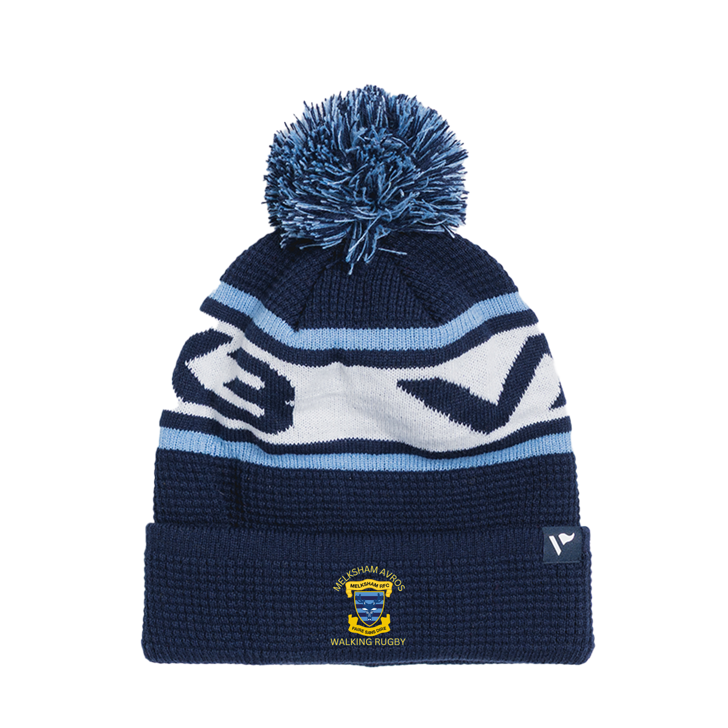Melksham RFC - Walking Rugby Waffle Knit Bobble Hat -