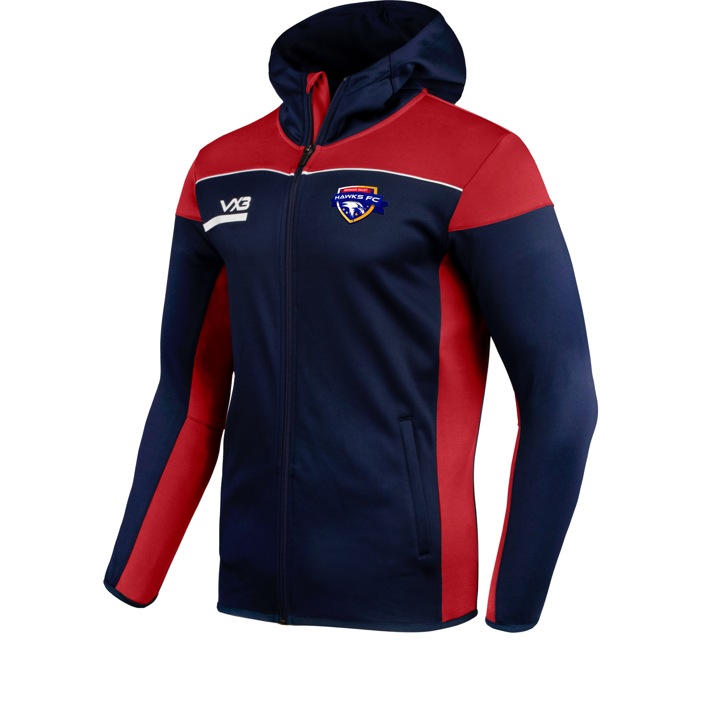 Merrimack Valley Hawks FC Opus Zoodie - Navy Red