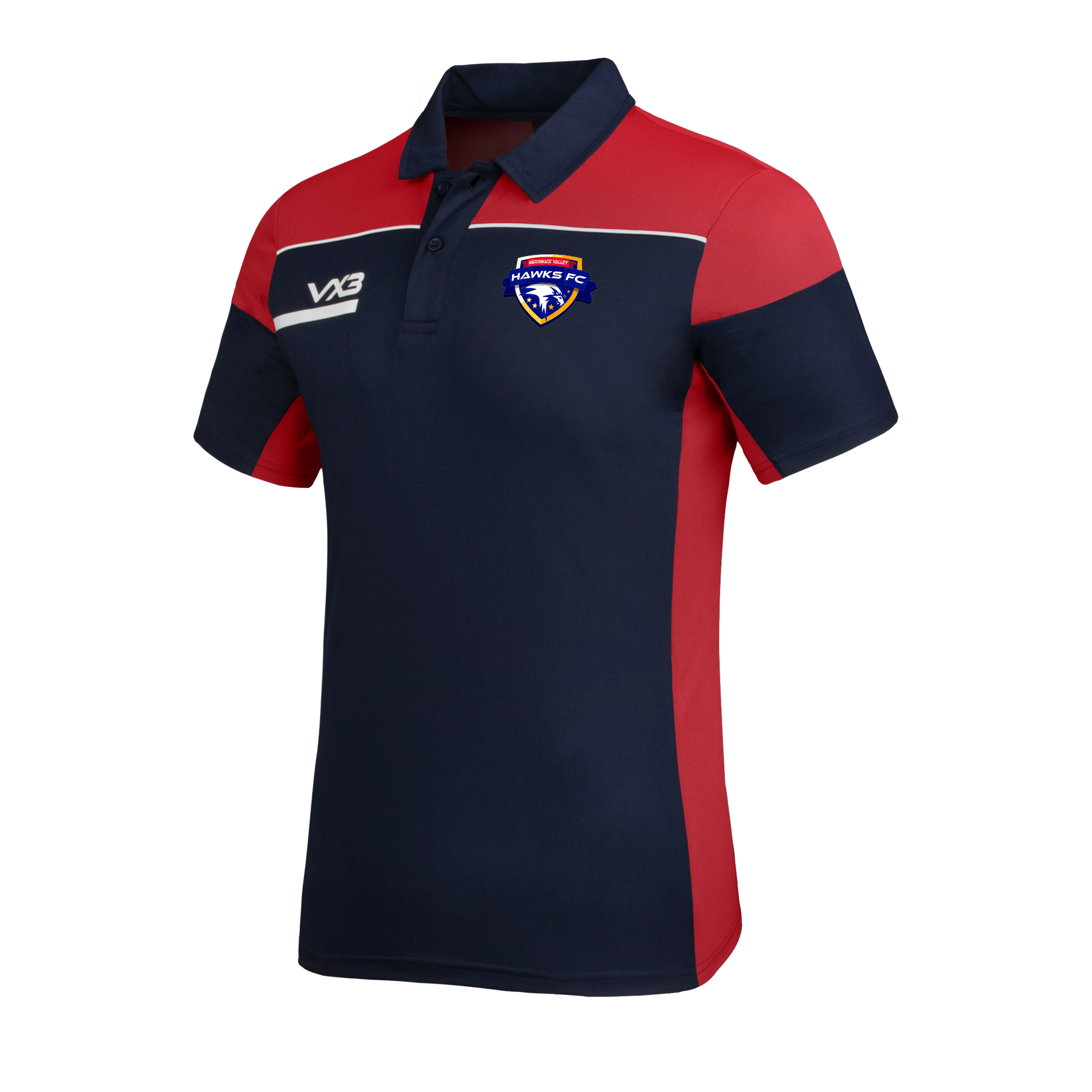 Merrimack Valley Hawks FC Opus Polo - Navy Red