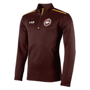 Shapwick House Millfield School Fortis Quarter Zip Sweat Maroon/Amber