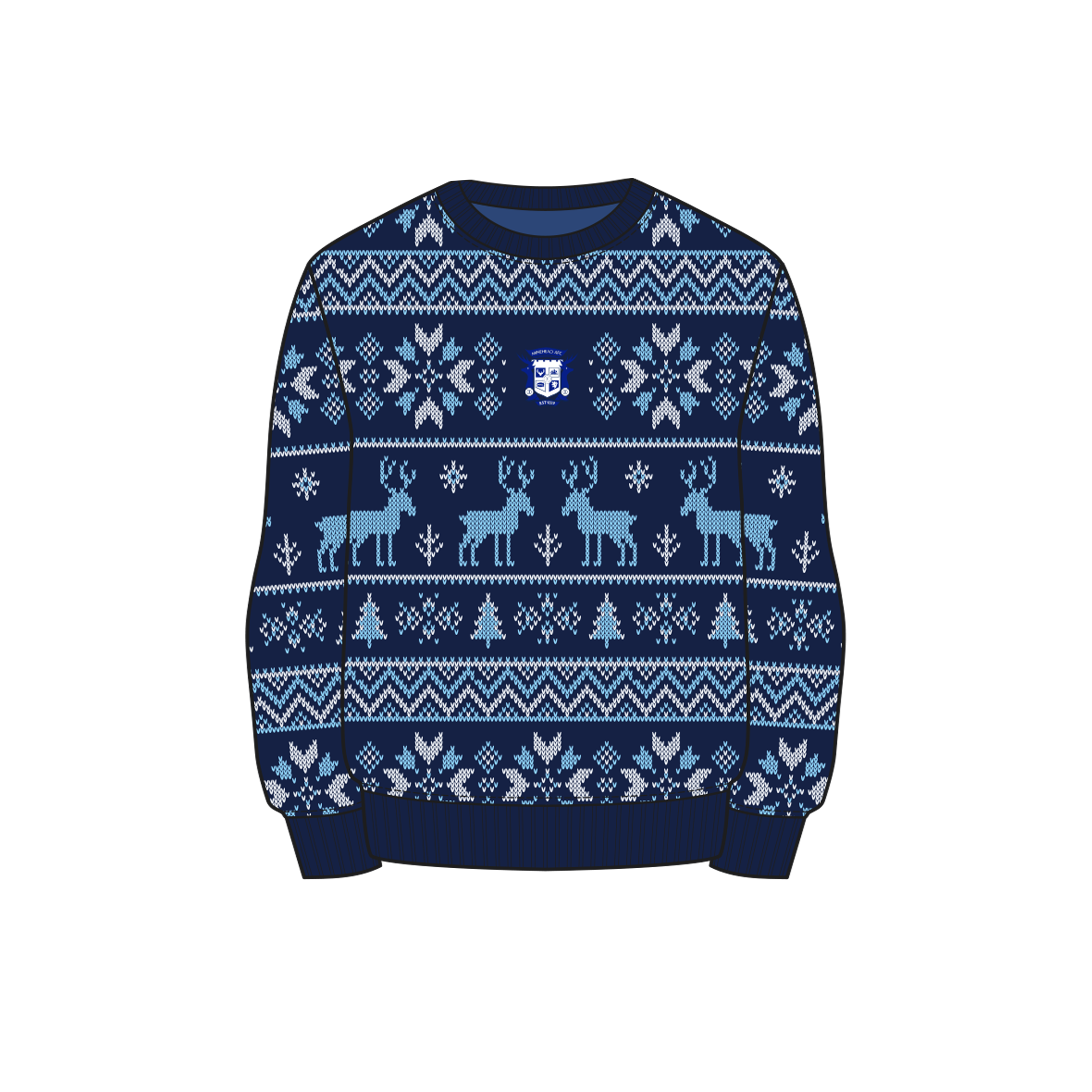 Minehead AFC Christmas Jumper - Navy/Sky/White