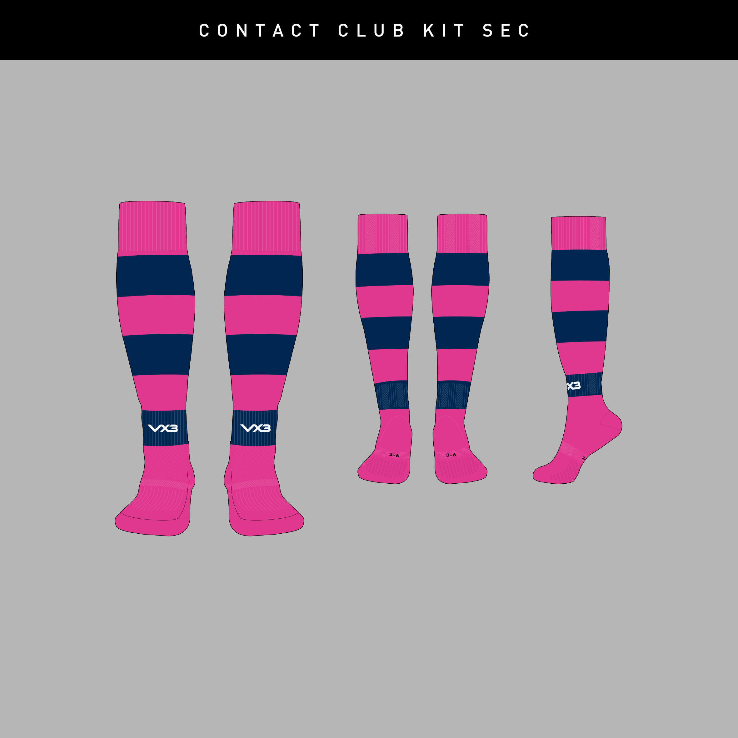Minehead and West Somerset Hockey Club Bespoke Hooped Playing Socks