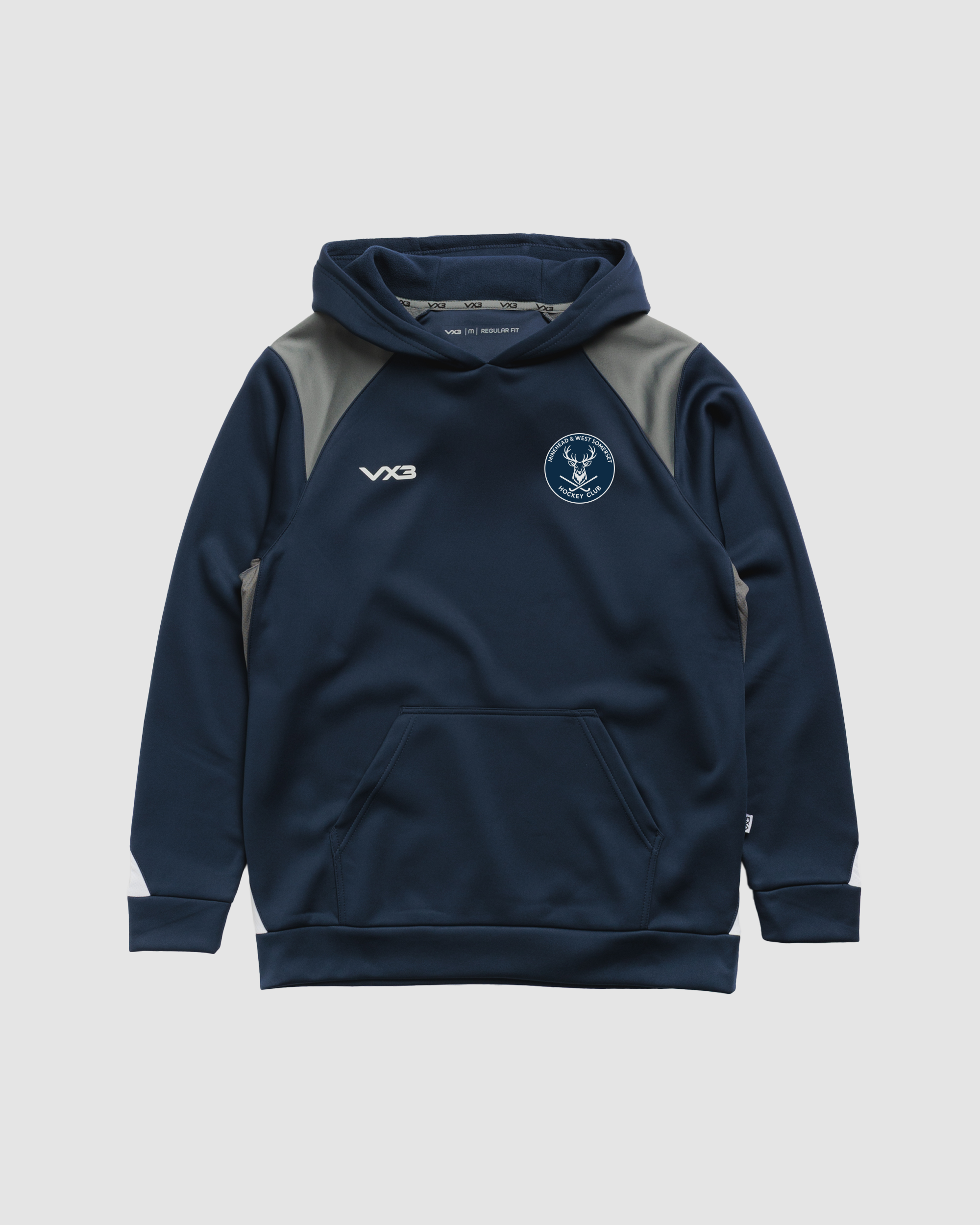 Minehead and West Somerset Hockey Club Vertex Youth Hoodie -Navy/Grey/White