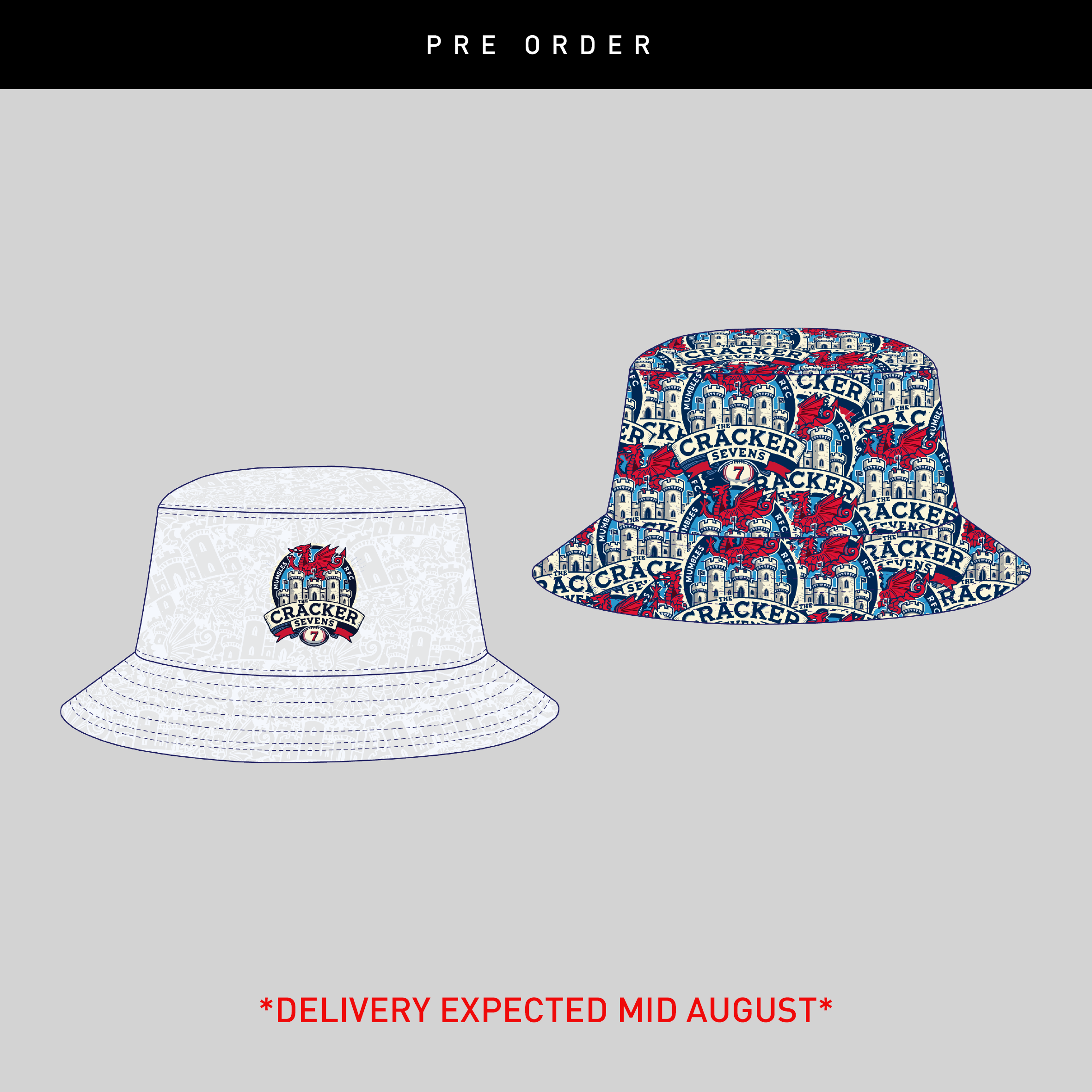 Mumbles Crackers Festivals 2026 Reversible Bucket Hat
