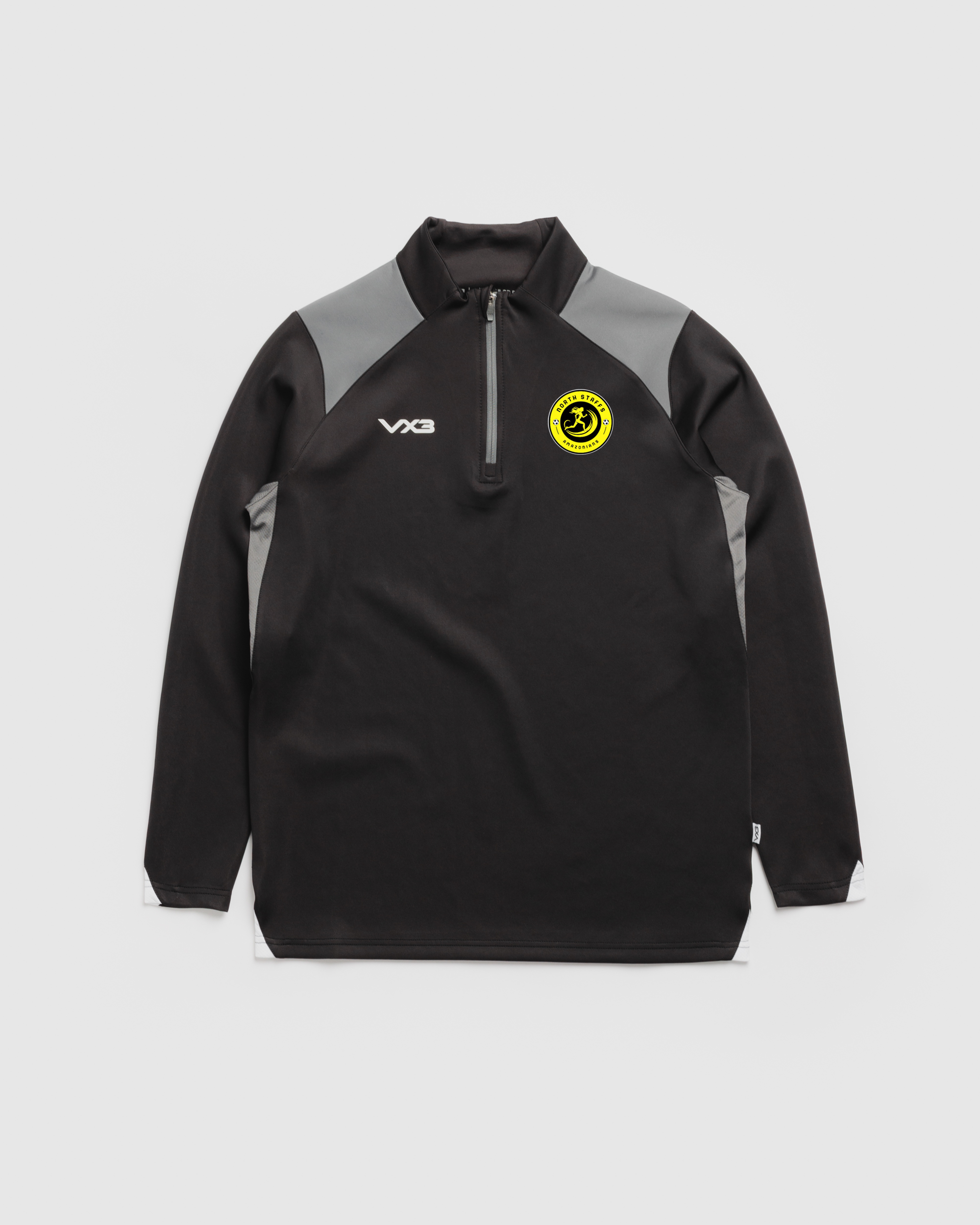 North Staffs Amazonians FC Vertex Quarter Zip -Black/Grey/White
