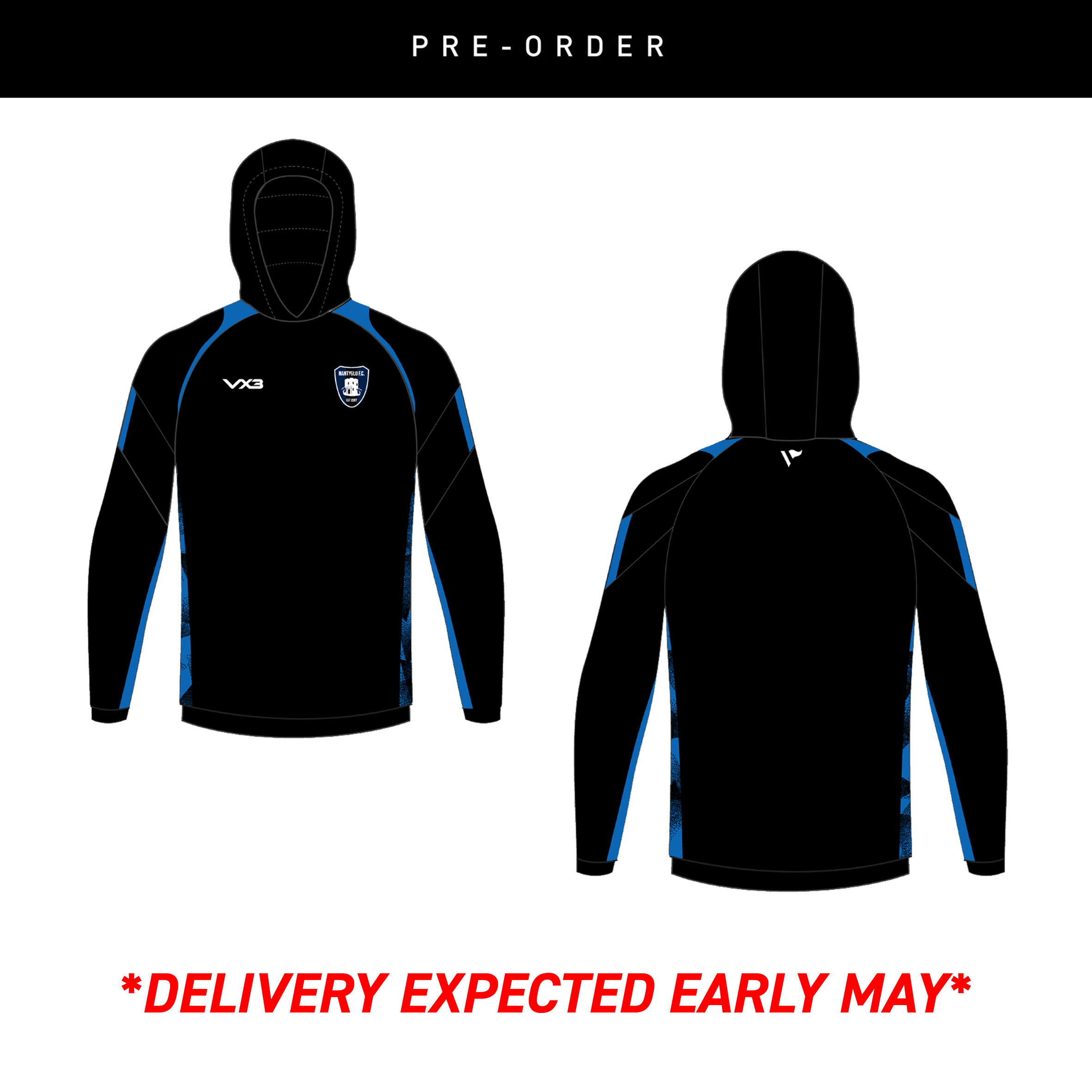 NANTYGLO FC BLACK QUADRIGO HOODIE