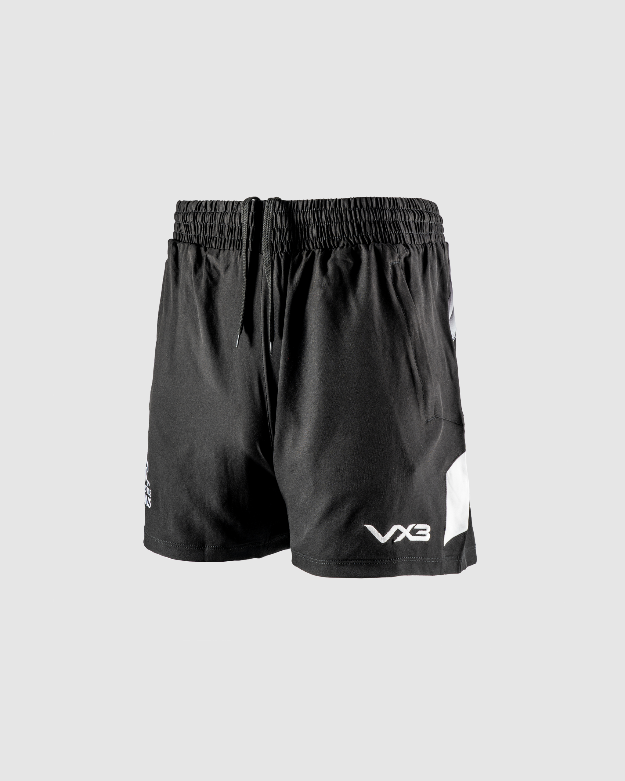 Newcastle Falcons 24/25 Quadrigo Youth Gym Shorts -Black