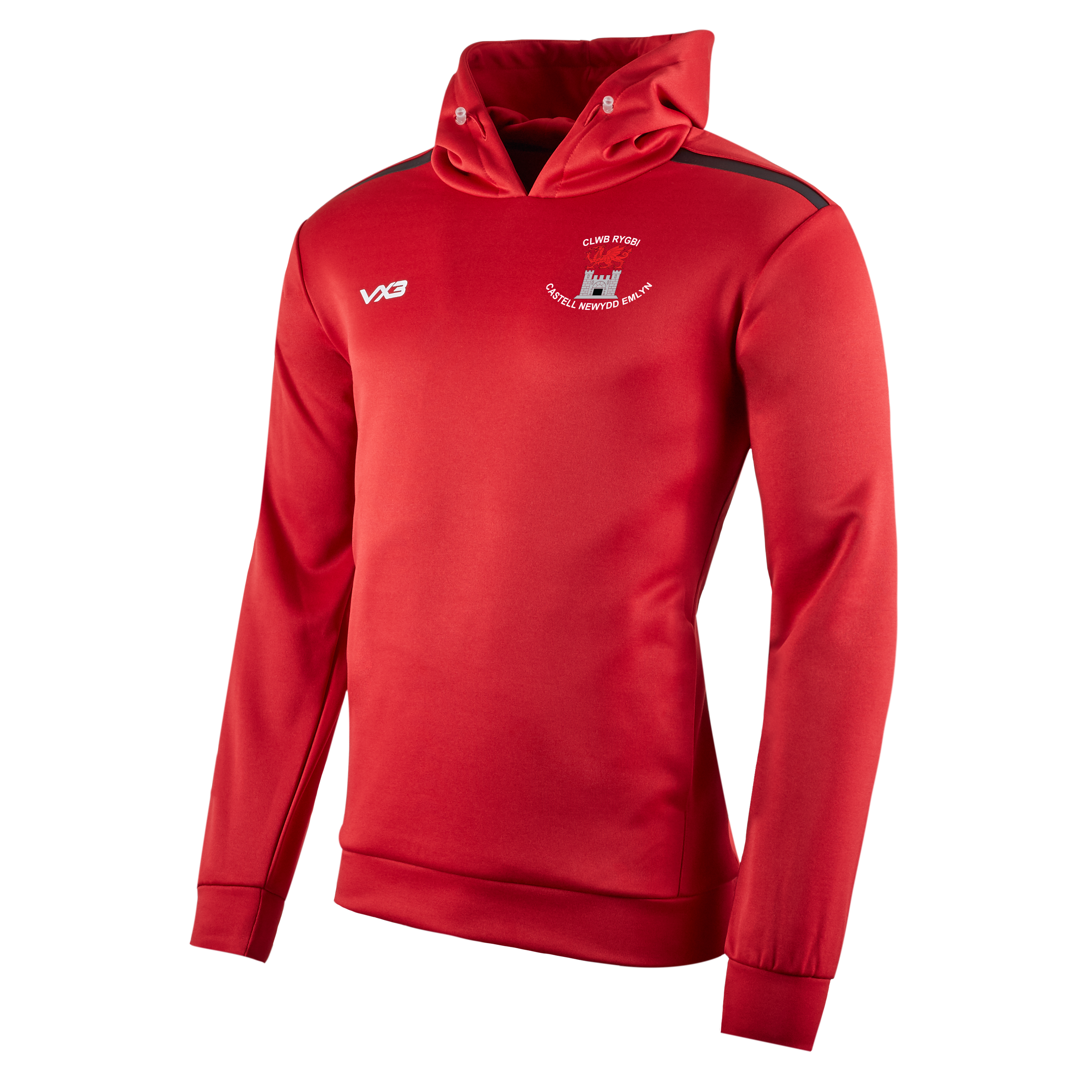 Newcastle Emlyn RFC Fortis Youth Hoodie Red/Black