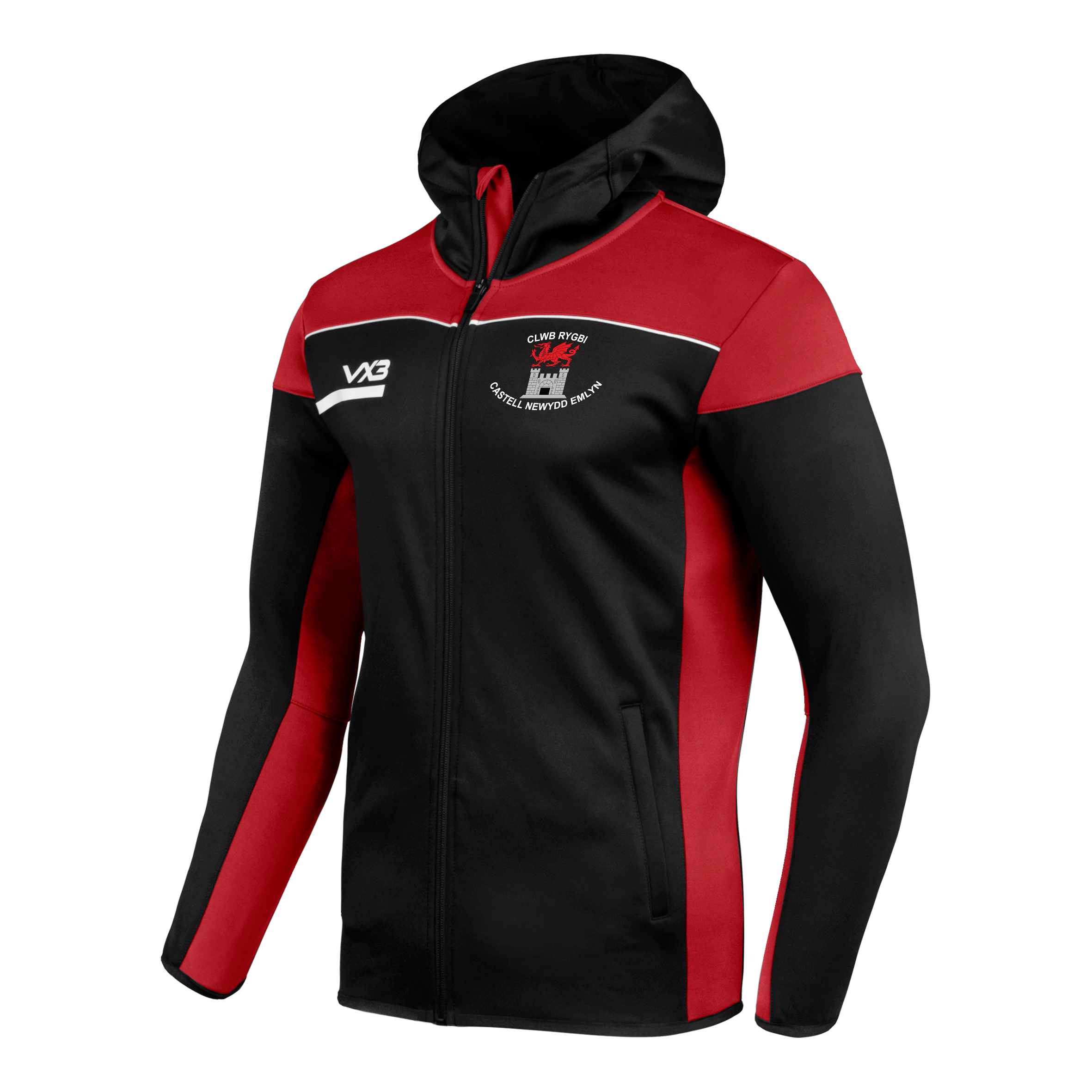 Newcastle Emlyn RFC Opus Zoodie - Black Red