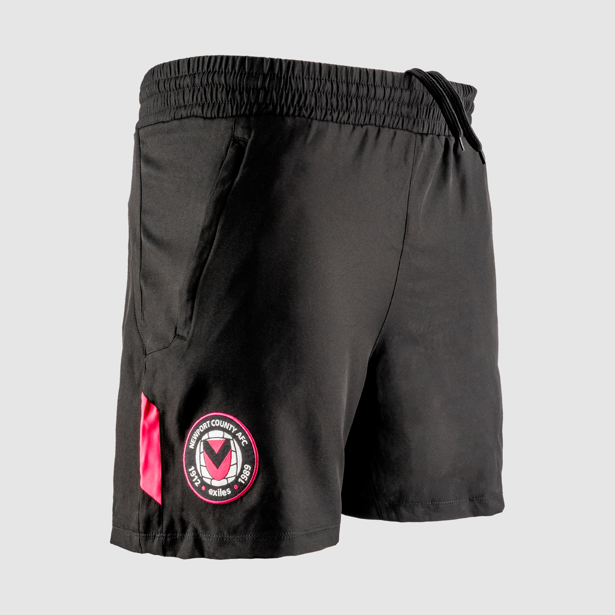 Newport County AFC 24/25 Quadrigo Gym Shorts  YOUTH-Black/Pink