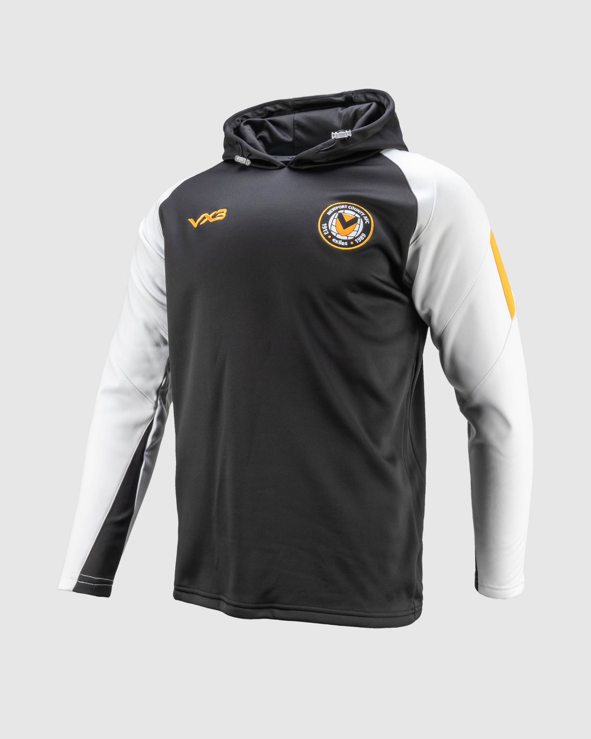 Newport County AFC 24/25 Training Hoodie Black/White/Amber