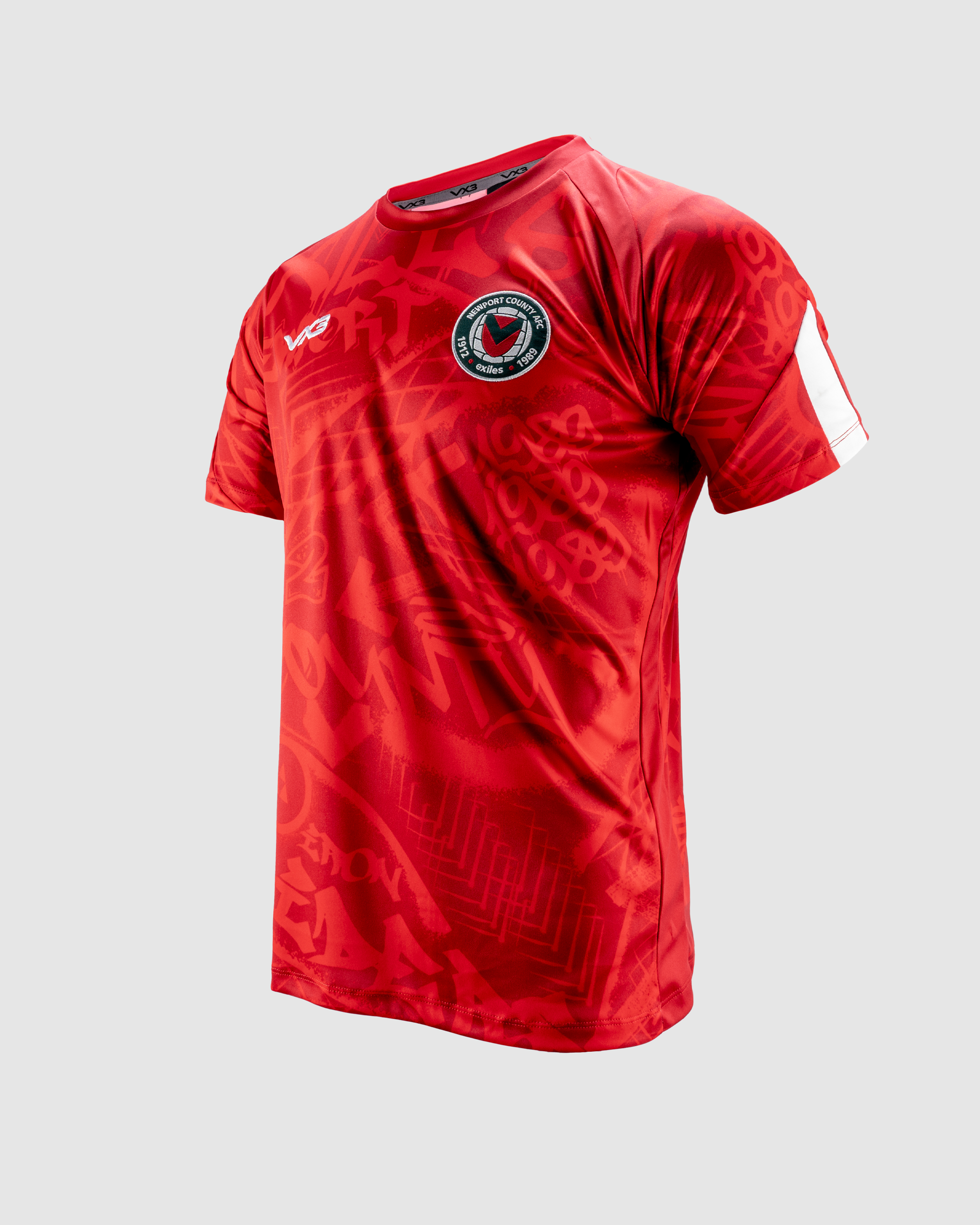 Newport County AFC 24/25 Warm Up Tee Youth-Red/White